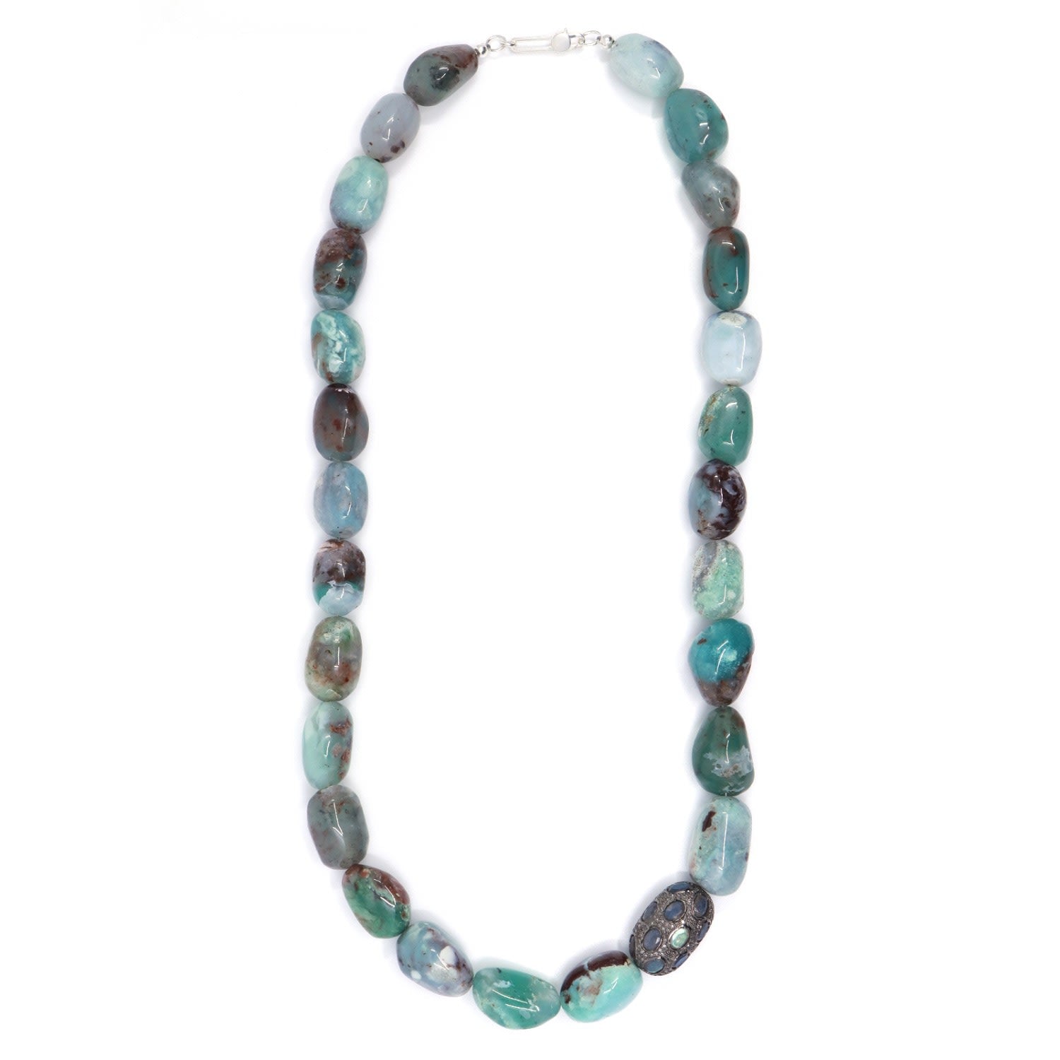 Madagascar Aquaprase & Labradorite Beaded Necklace