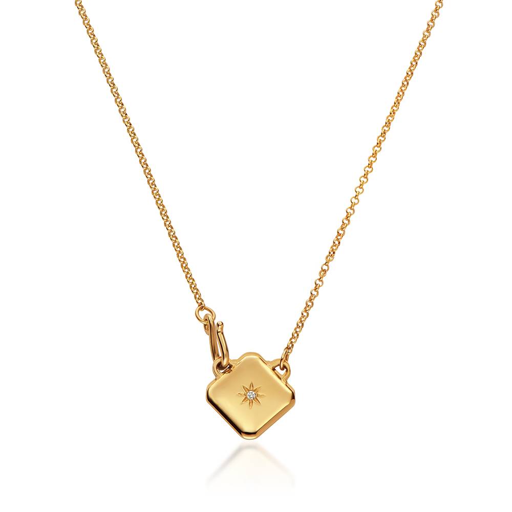 Made to Treasure Initials Locket Necklace  in Gold Plating
