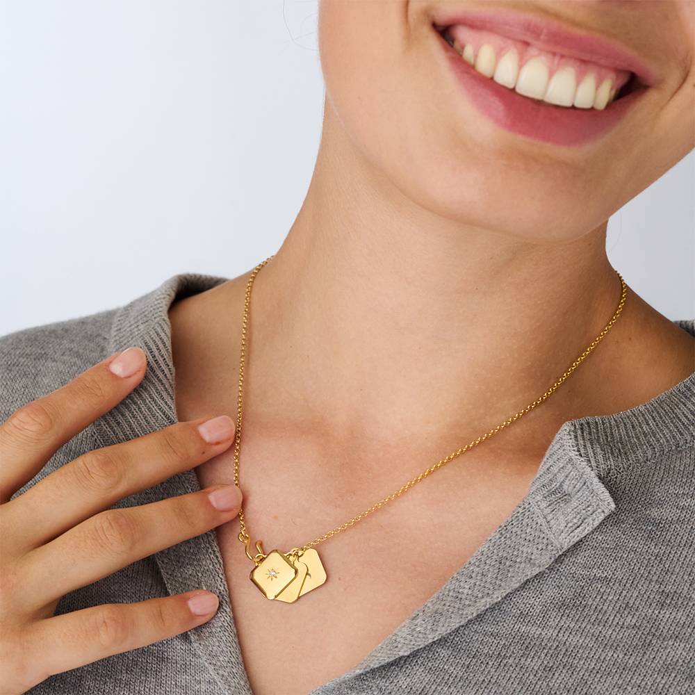 Made to Treasure Initials Locket Necklace  in Gold Plating