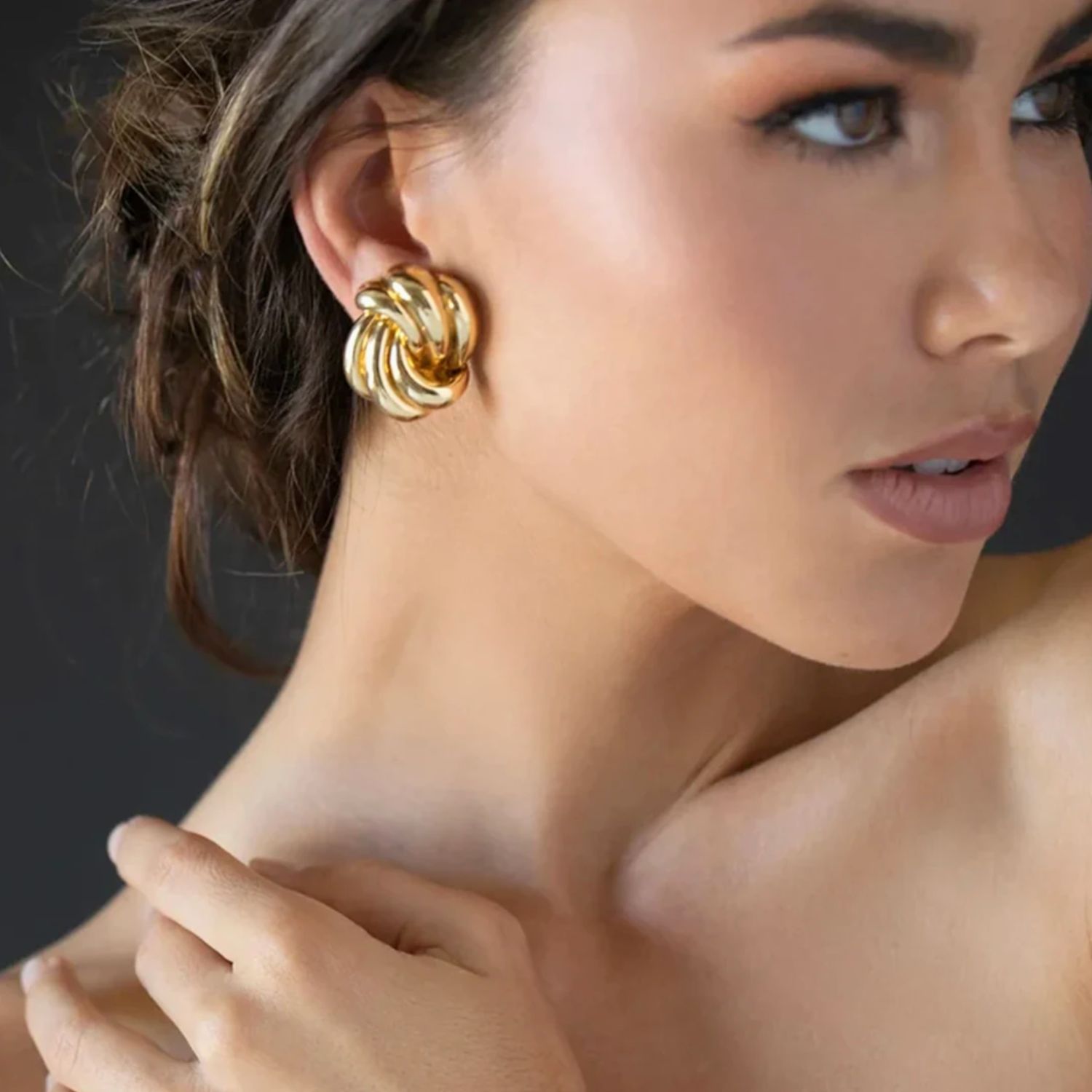 Madelyn Gold Knot Swirl Earrings