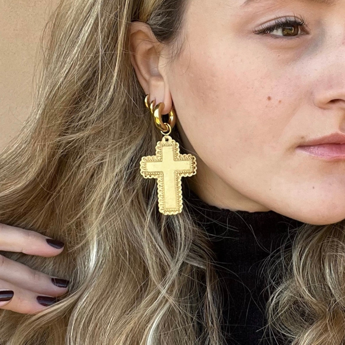 Madonna Cross Earrings