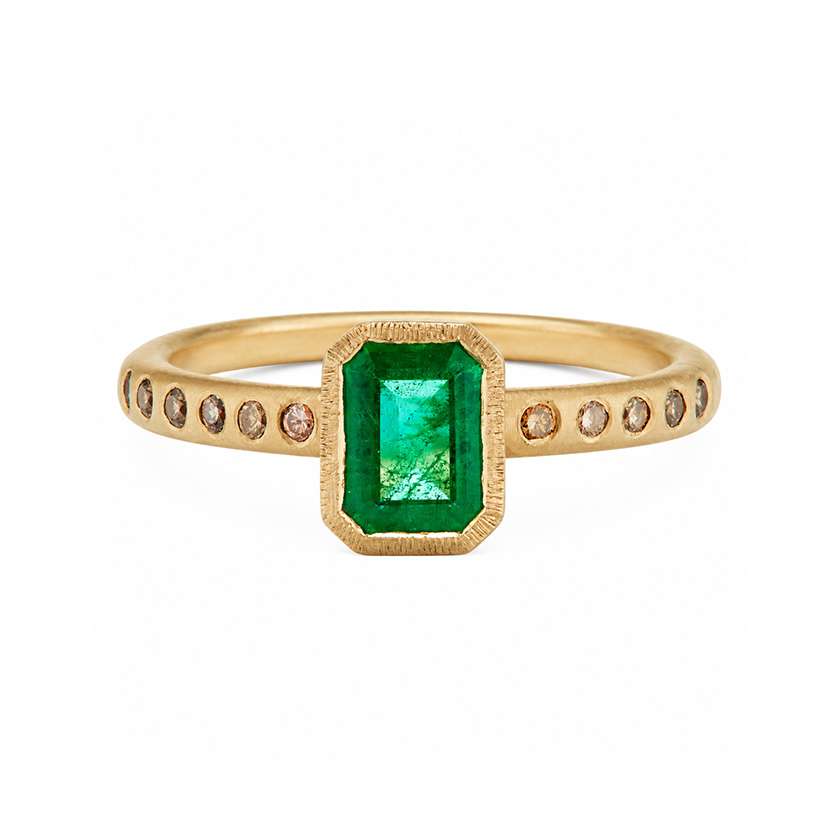 Madu Emerald Engagement Ring in 18ct SMO Gold