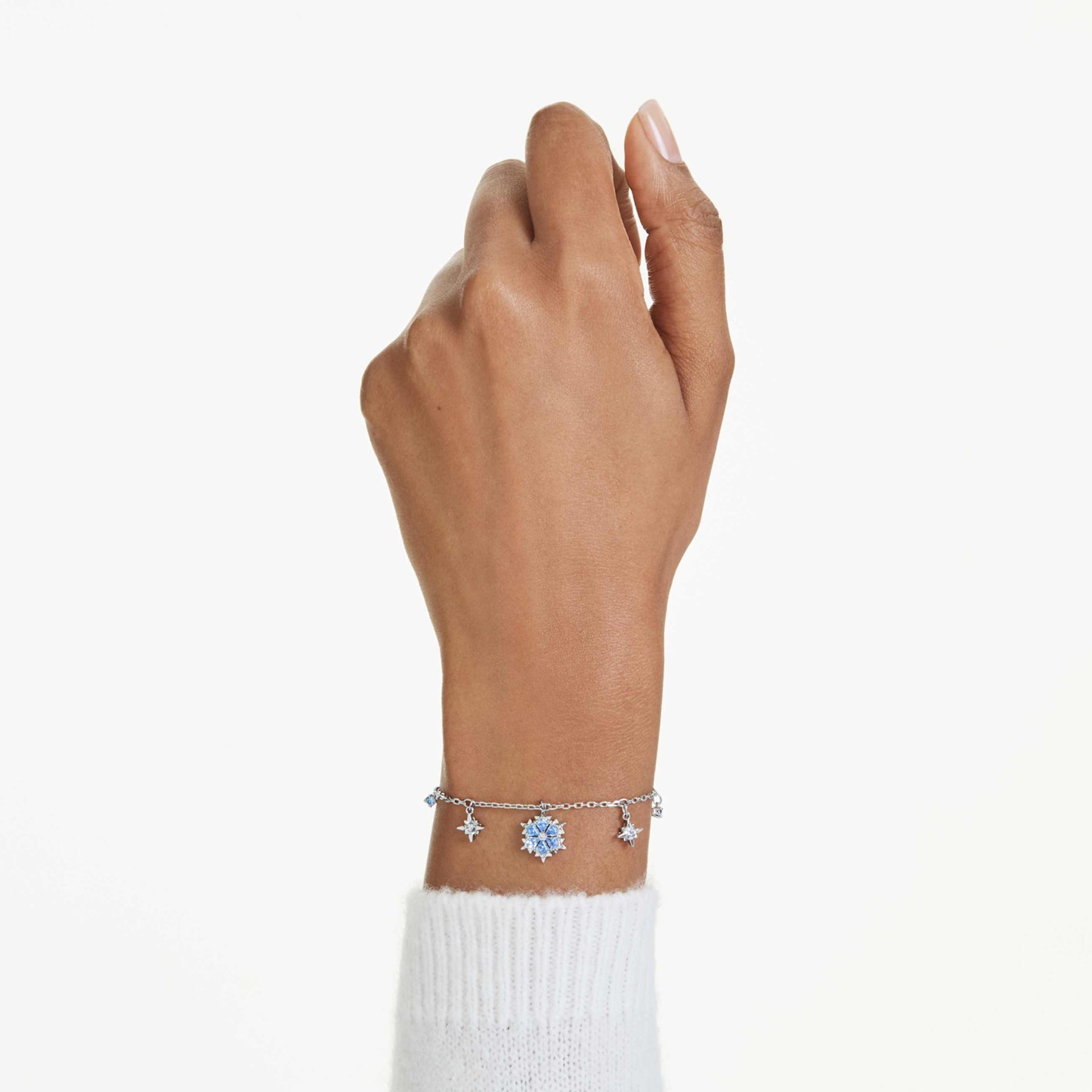 MAGIC BRACELET SNOWFLAKE BLUE RHODIUM PLATED