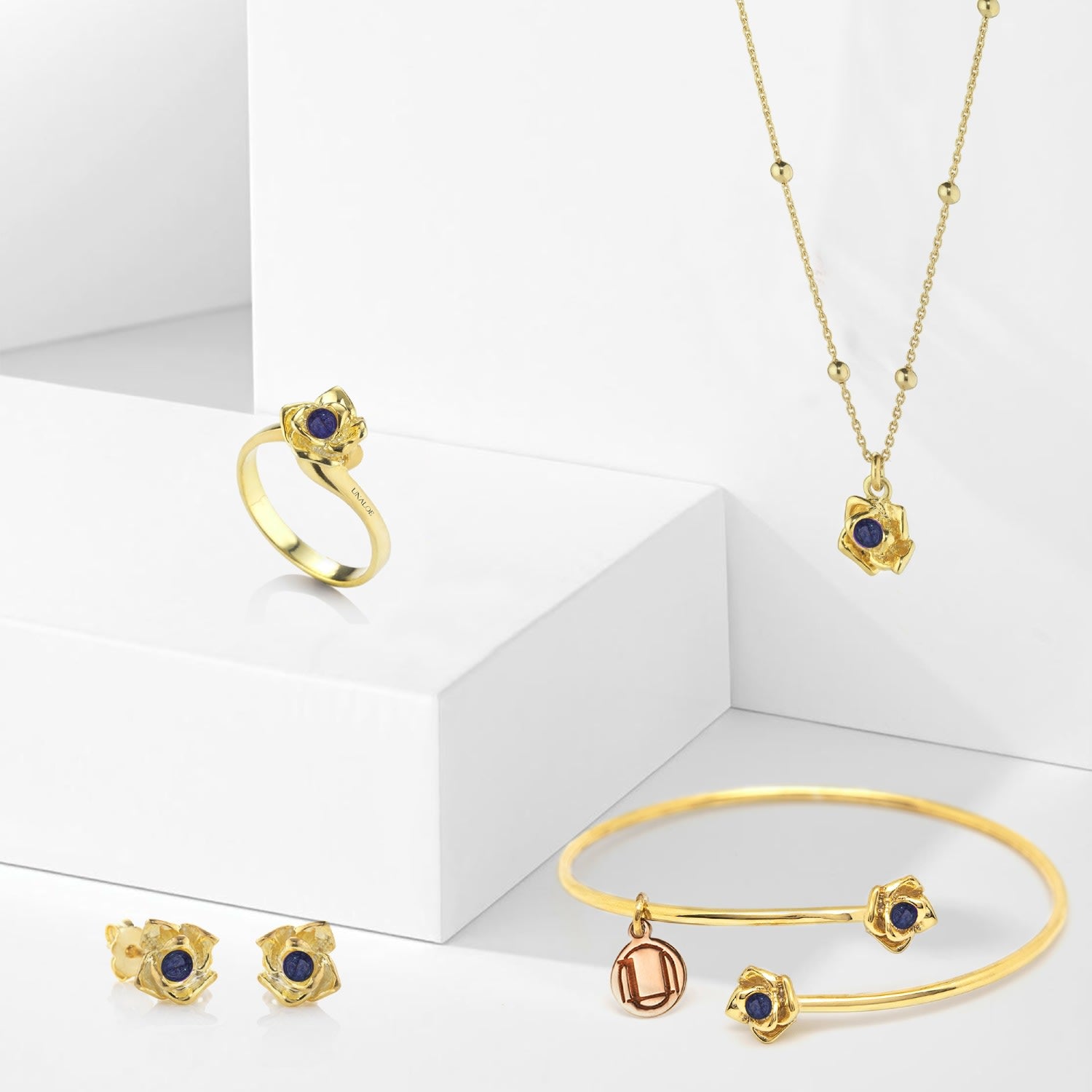 Bracelet Magnifica Gold Plated With Natural Sapphire