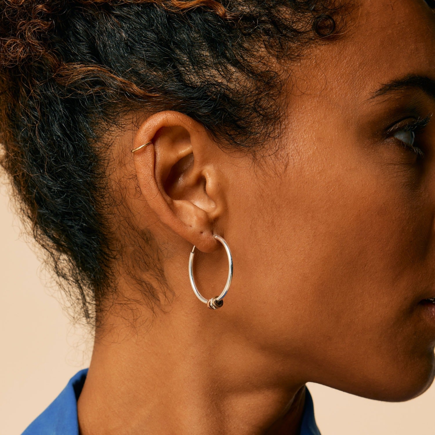 Maharani Spin & Wish Silver Hoop Earrings