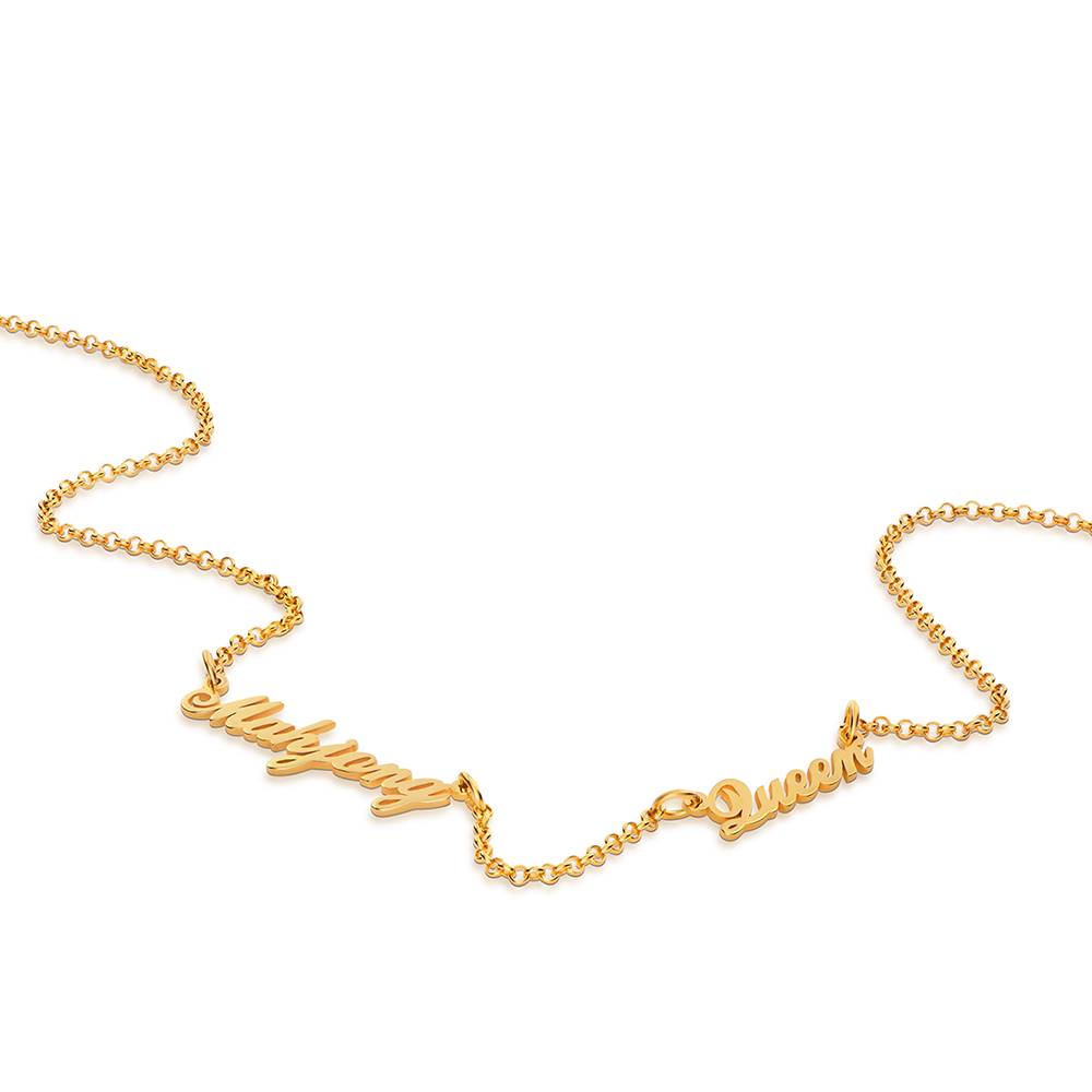 Mahjong Queen Name Necklace in Gold Plating