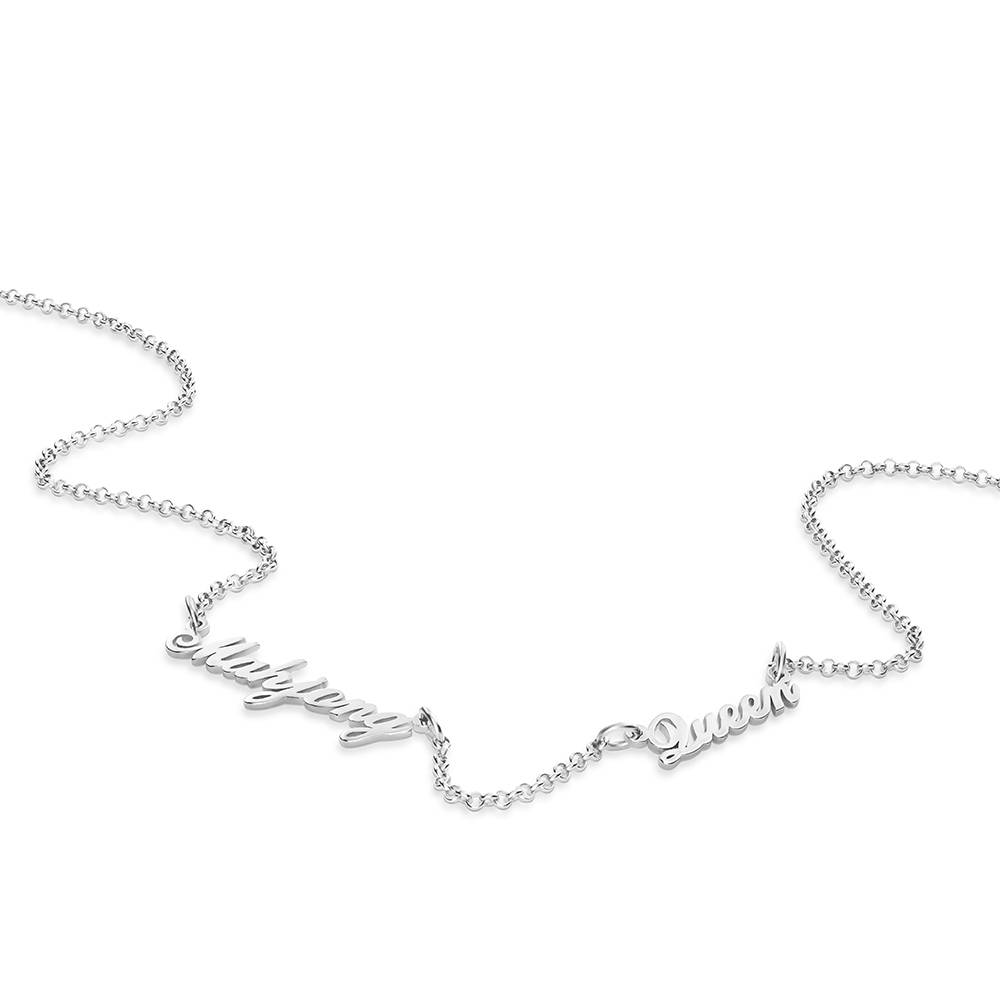 Mahjong Queen Name Necklace in Silver