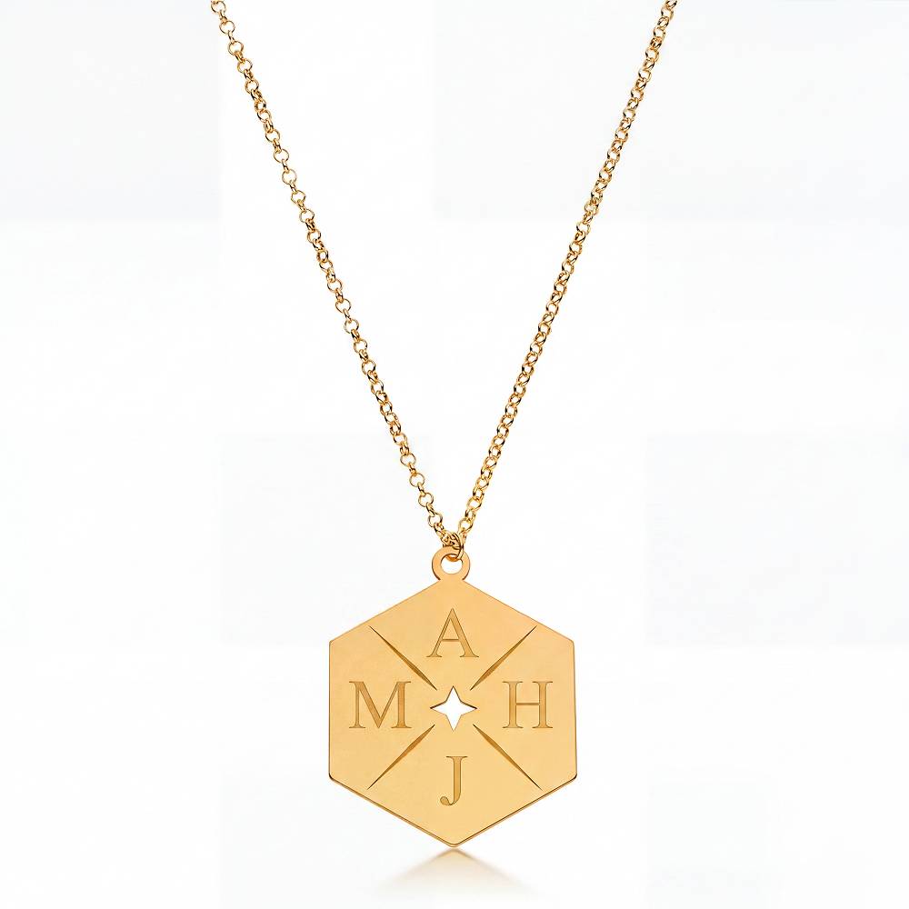 MAJH Initial Necklace in Gold Plating