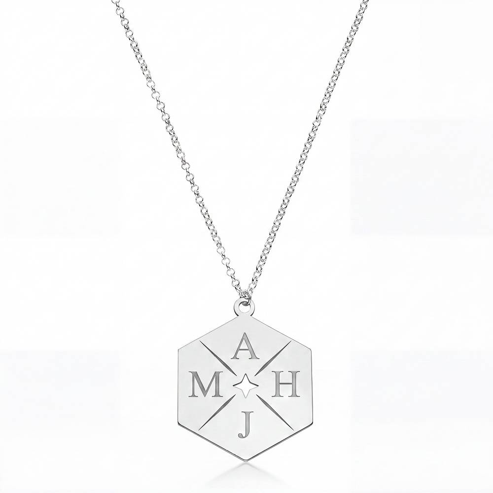 MAJH Initial Necklace in Sterling Silver