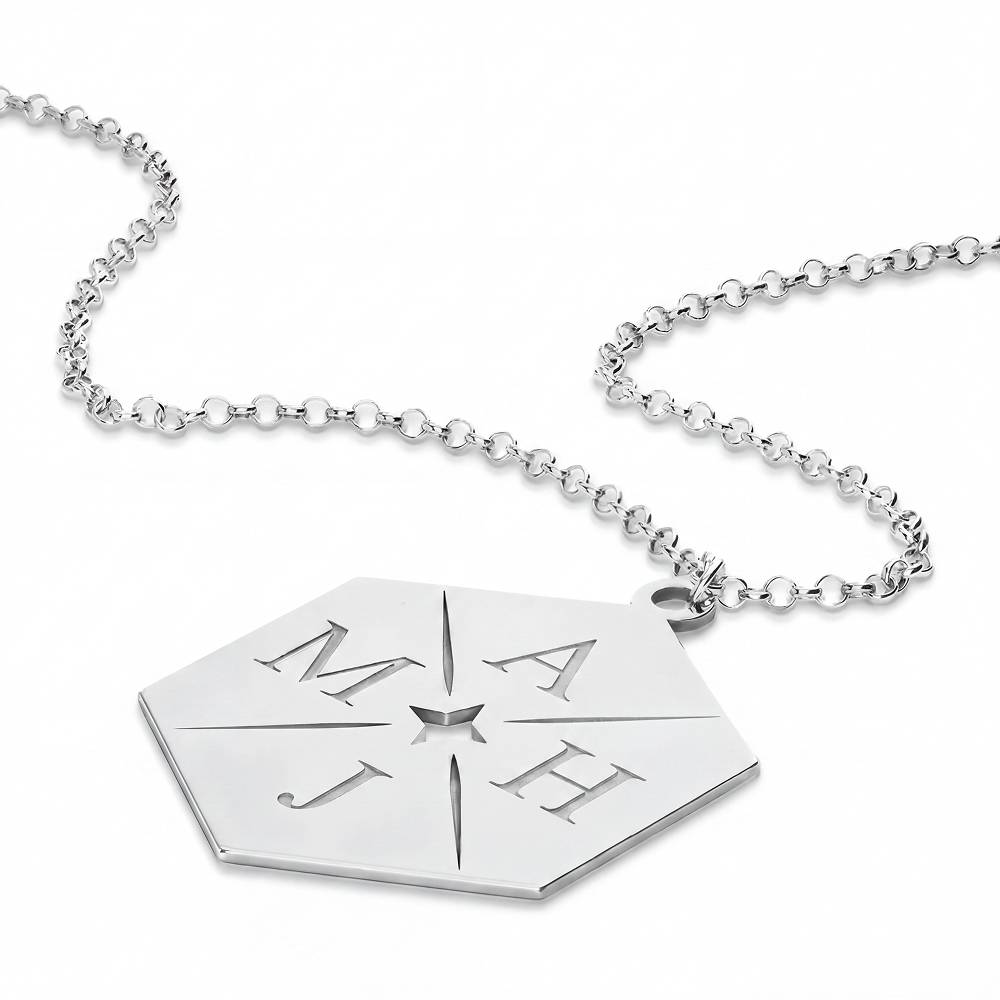 MAJH Initial Necklace in Sterling Silver