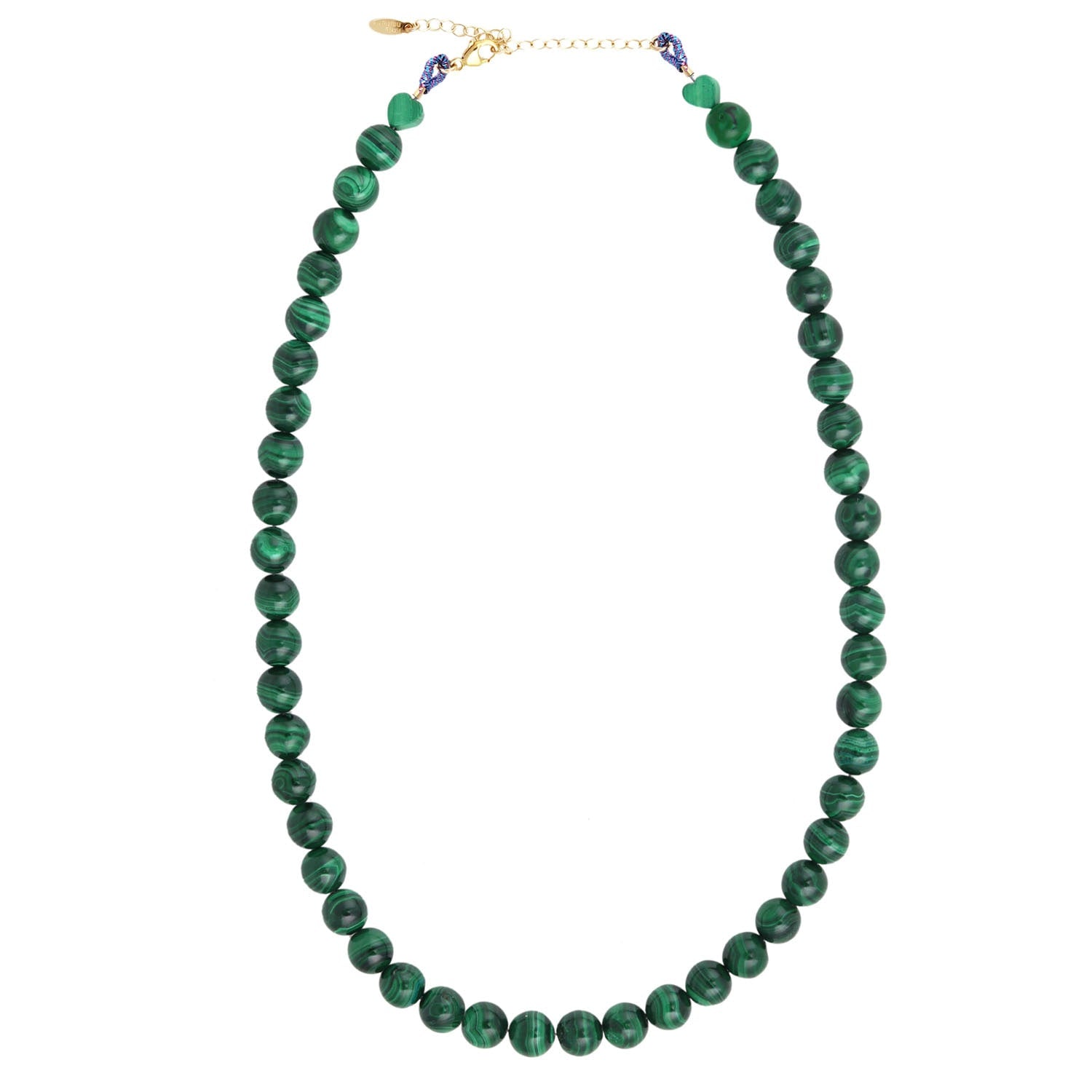 Malachite Baller Gemstone Beaded Necklace
