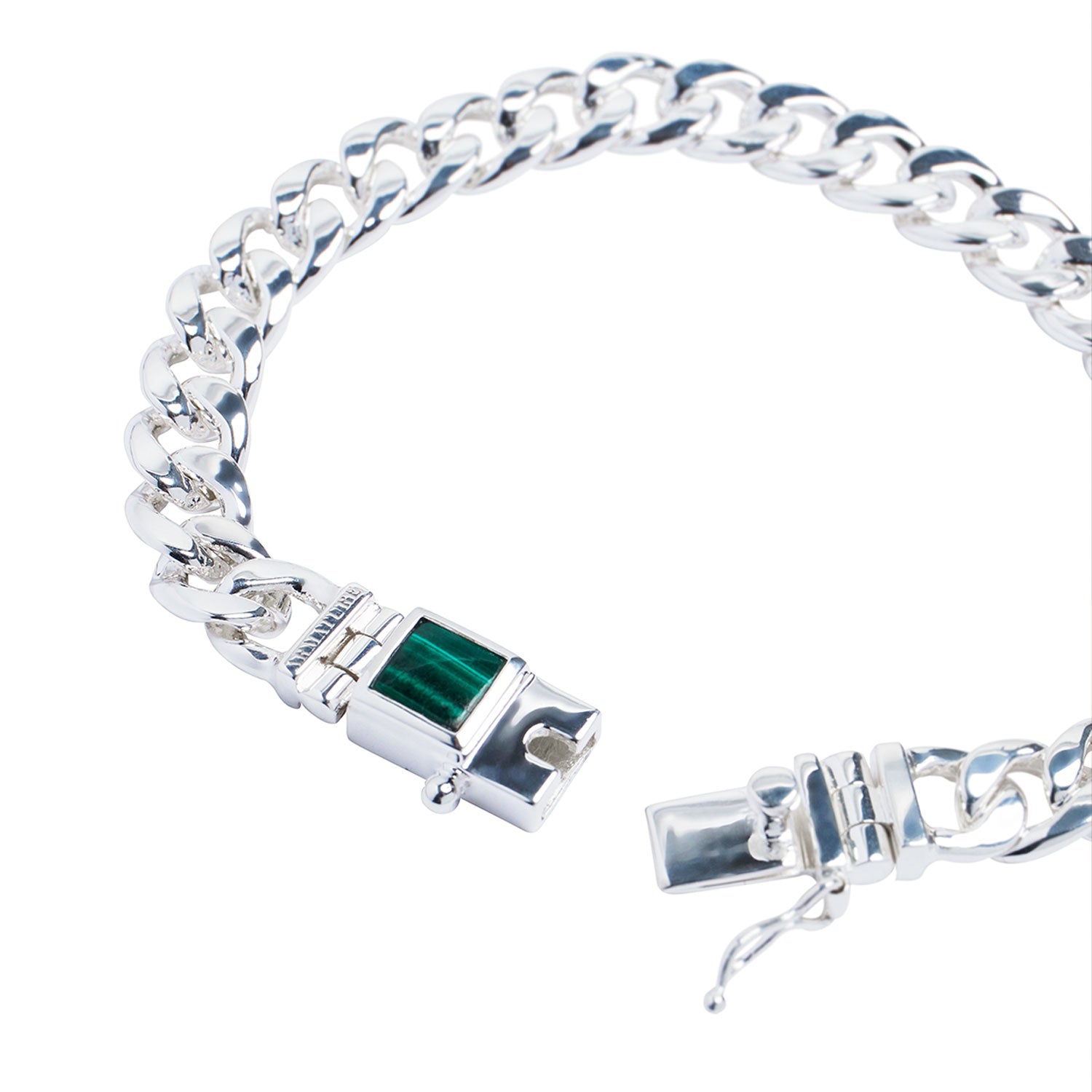 Malachite Bon Bon Curb Chain Bracelet