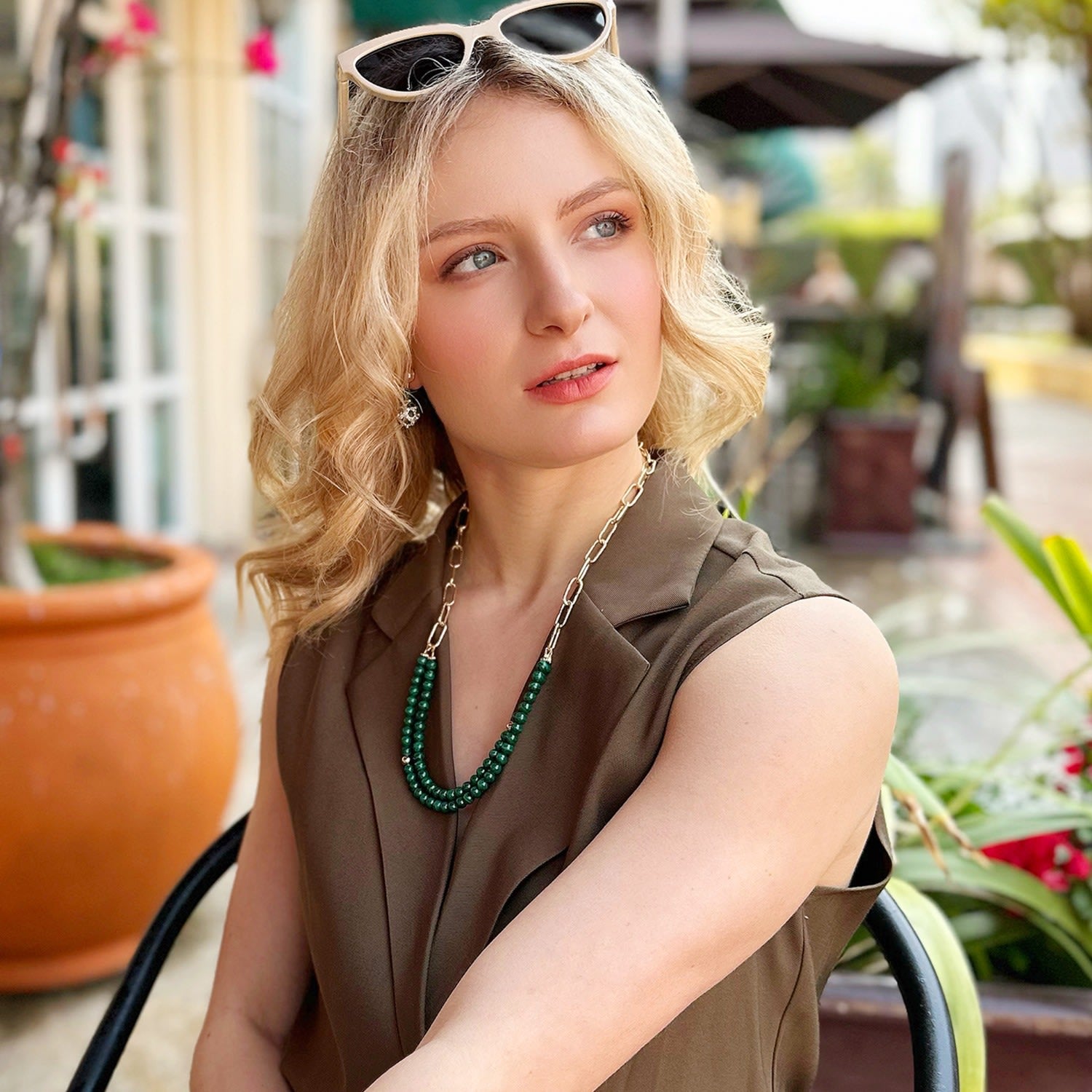 Malachite Double Layers Chain Chic Necklace