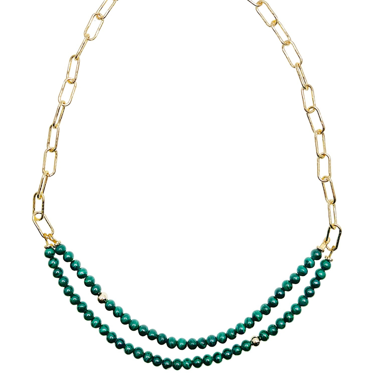 Malachite Double Layers Chain Chic Necklace