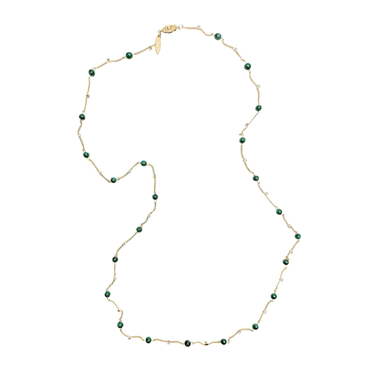 Malachite Minimalist Long Necklace