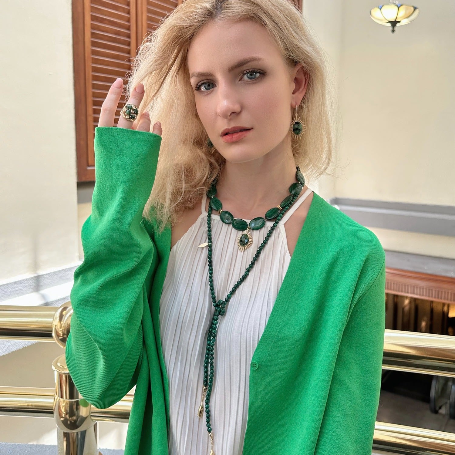 Malachite Open Ended Versatile Necklace