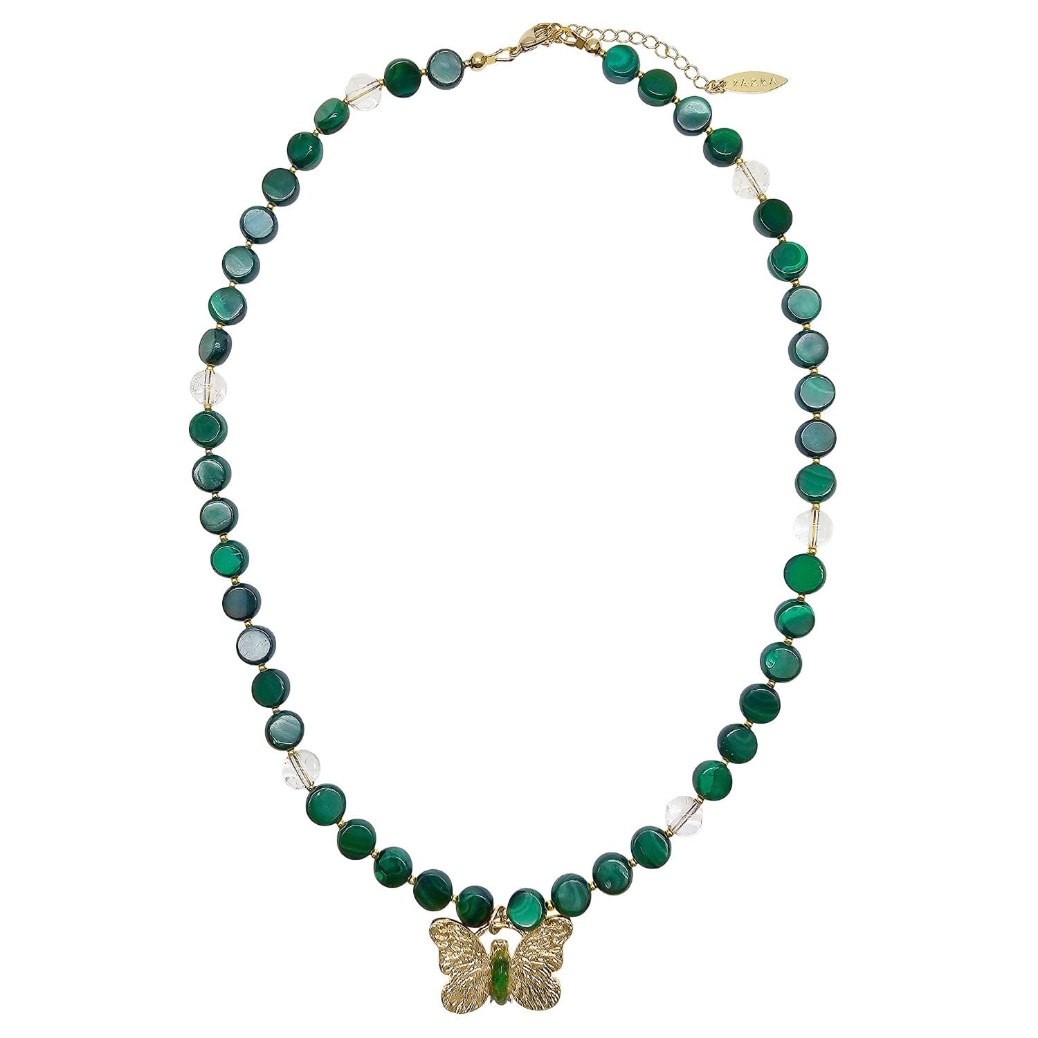 Malachite With Butterfly Pendant Necklace