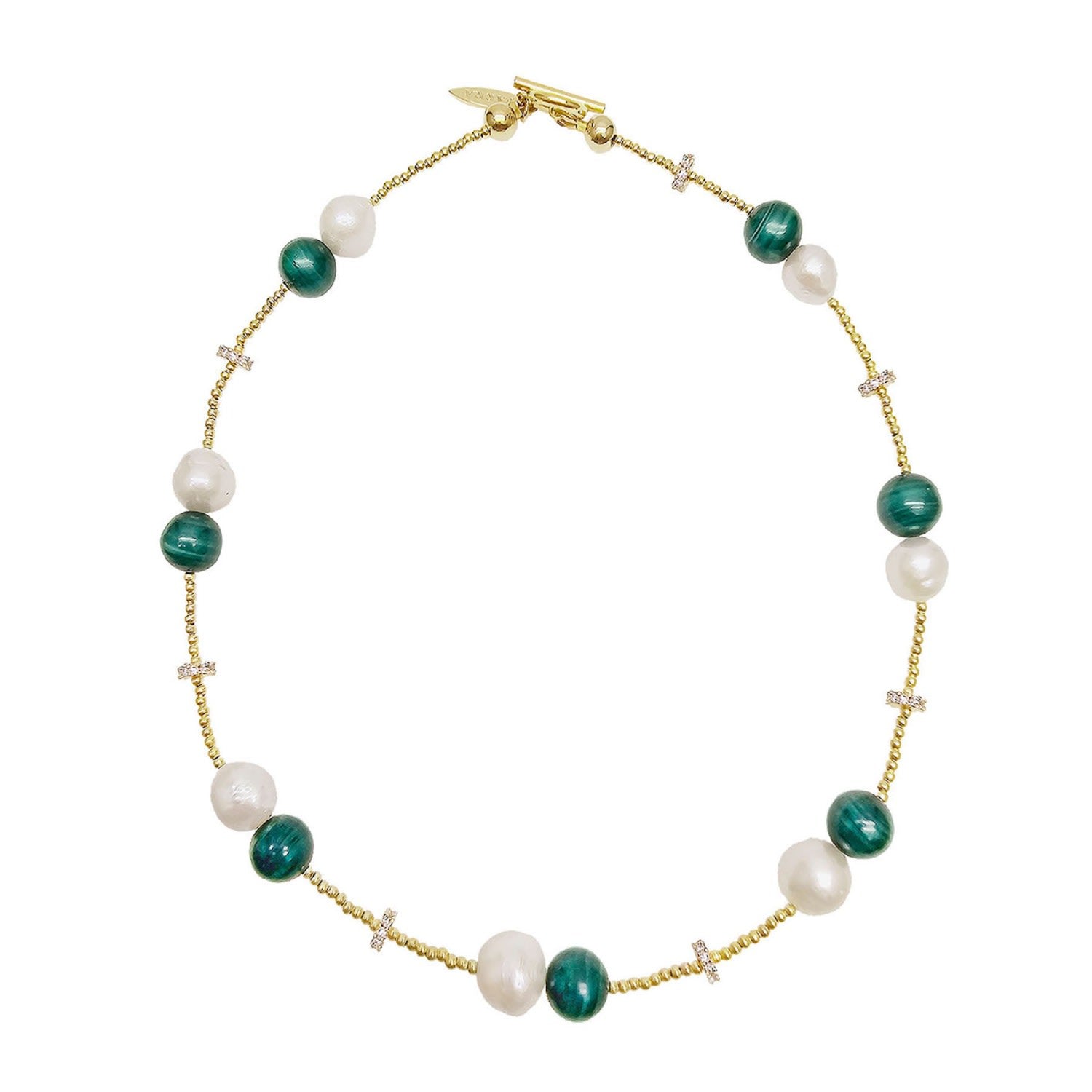 Malachite With Freshwater Pearls Versatile Choker Or Bracelet