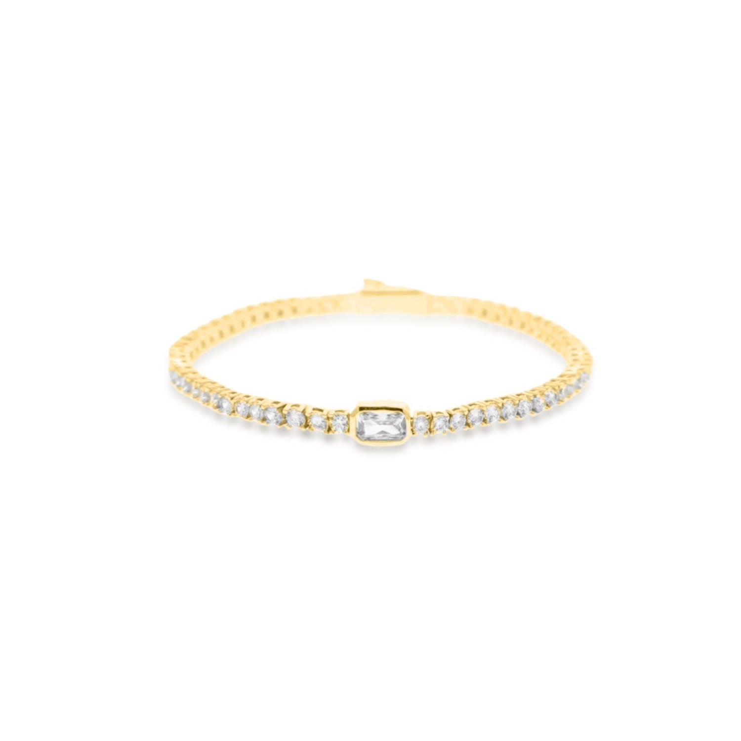 Malvi Tennis Chain Bracelet - Gold