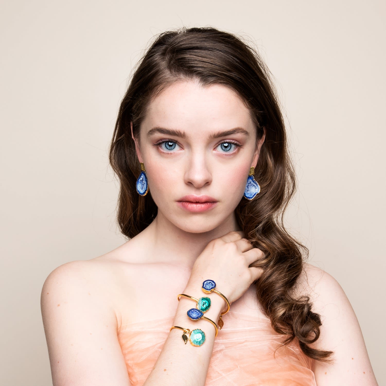 Blue & Green Rocks In The Sky Bangle