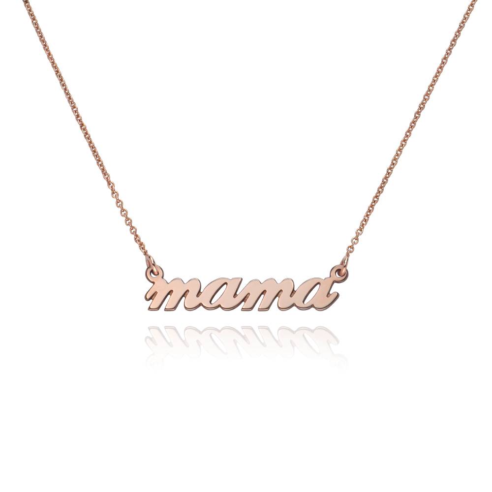 Mama Cursive Necklace in 18K Rose Gold Plating