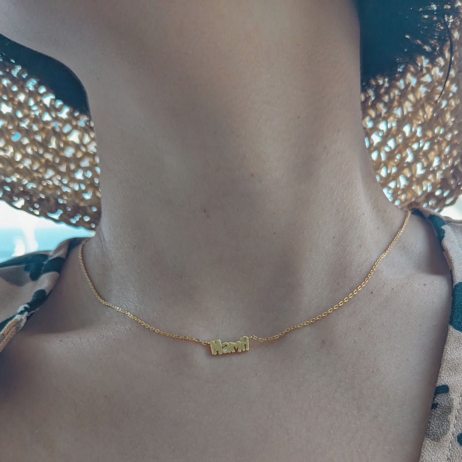 Mama I Necklace, Gold Vermeil