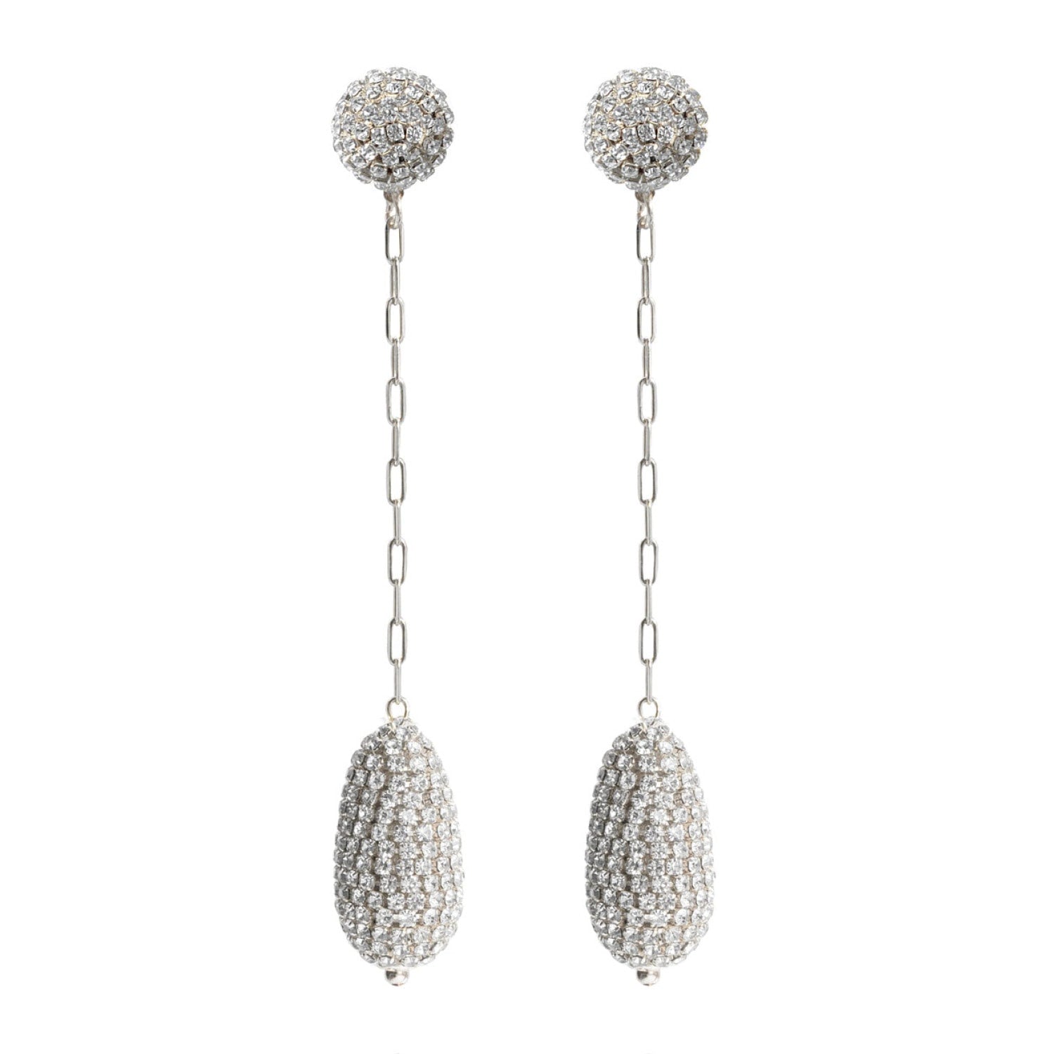 Marcelle Earrings In Long Silver Drop
