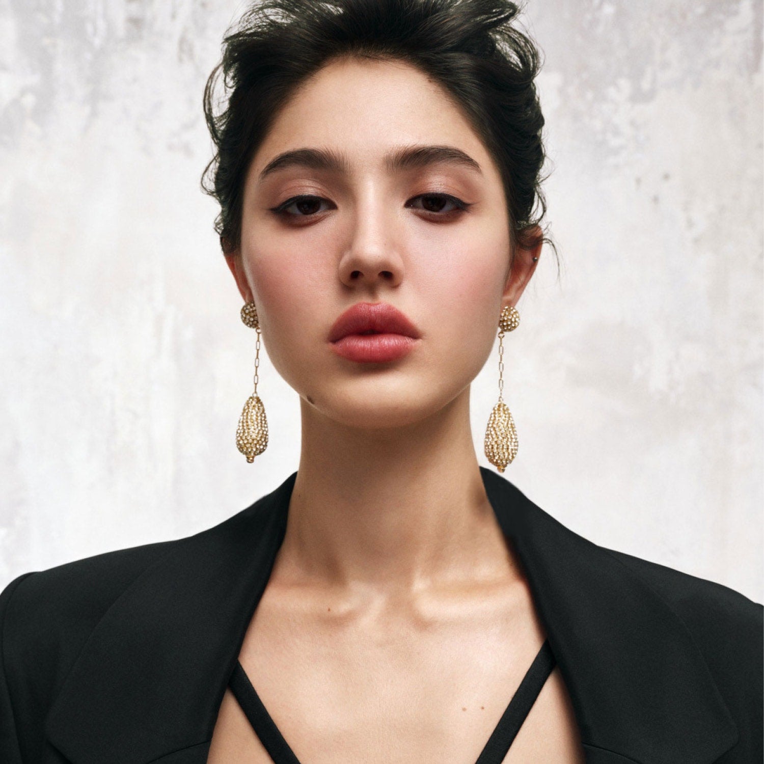 Marcelle Earrings In Short Golden Drop