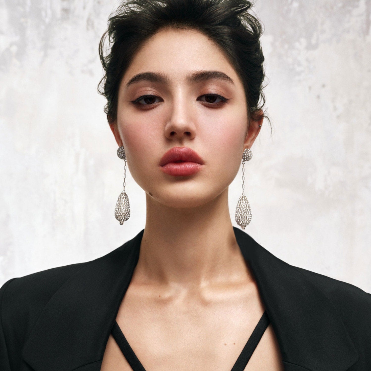 Marcelle Earrings In Short Silver Drop