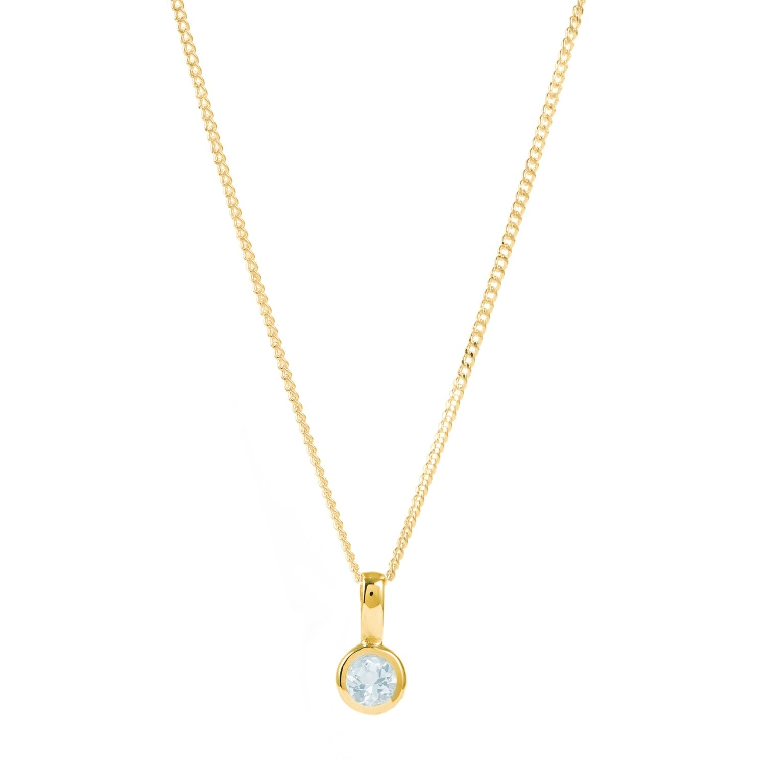 March Birthstone Gold Vermeil Necklace - Aquamarine