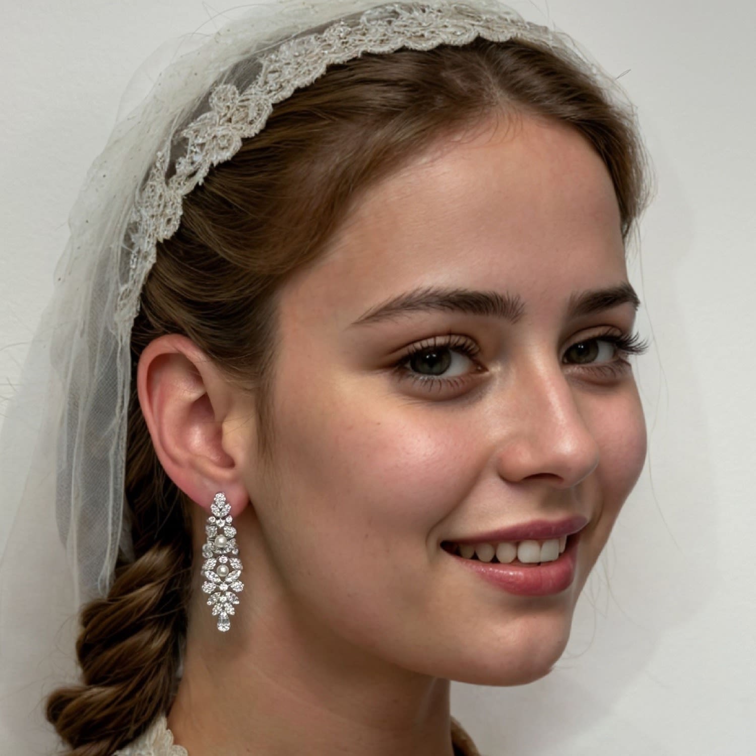 Marchioness Drop Earrings Pearl Silver