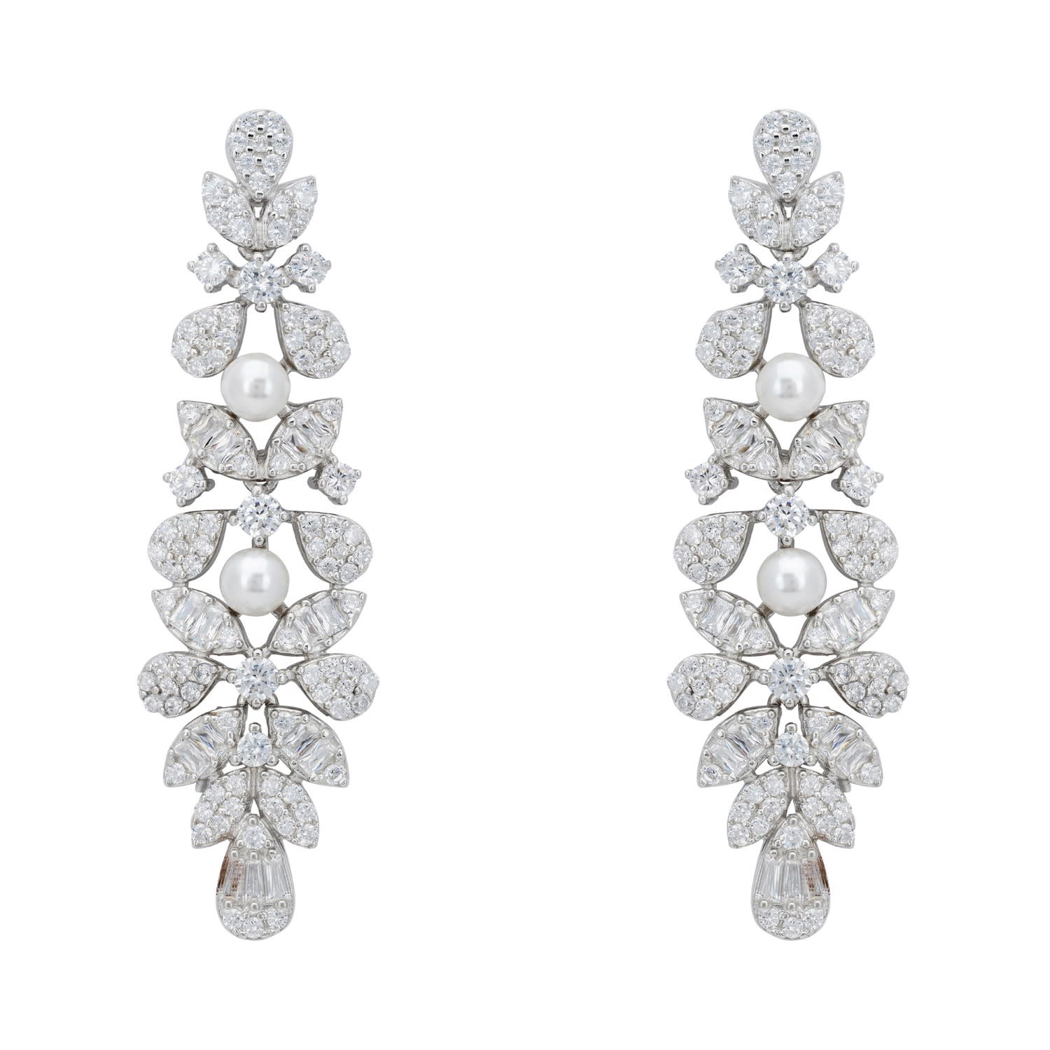 Marchioness Drop Earrings Pearl Silver