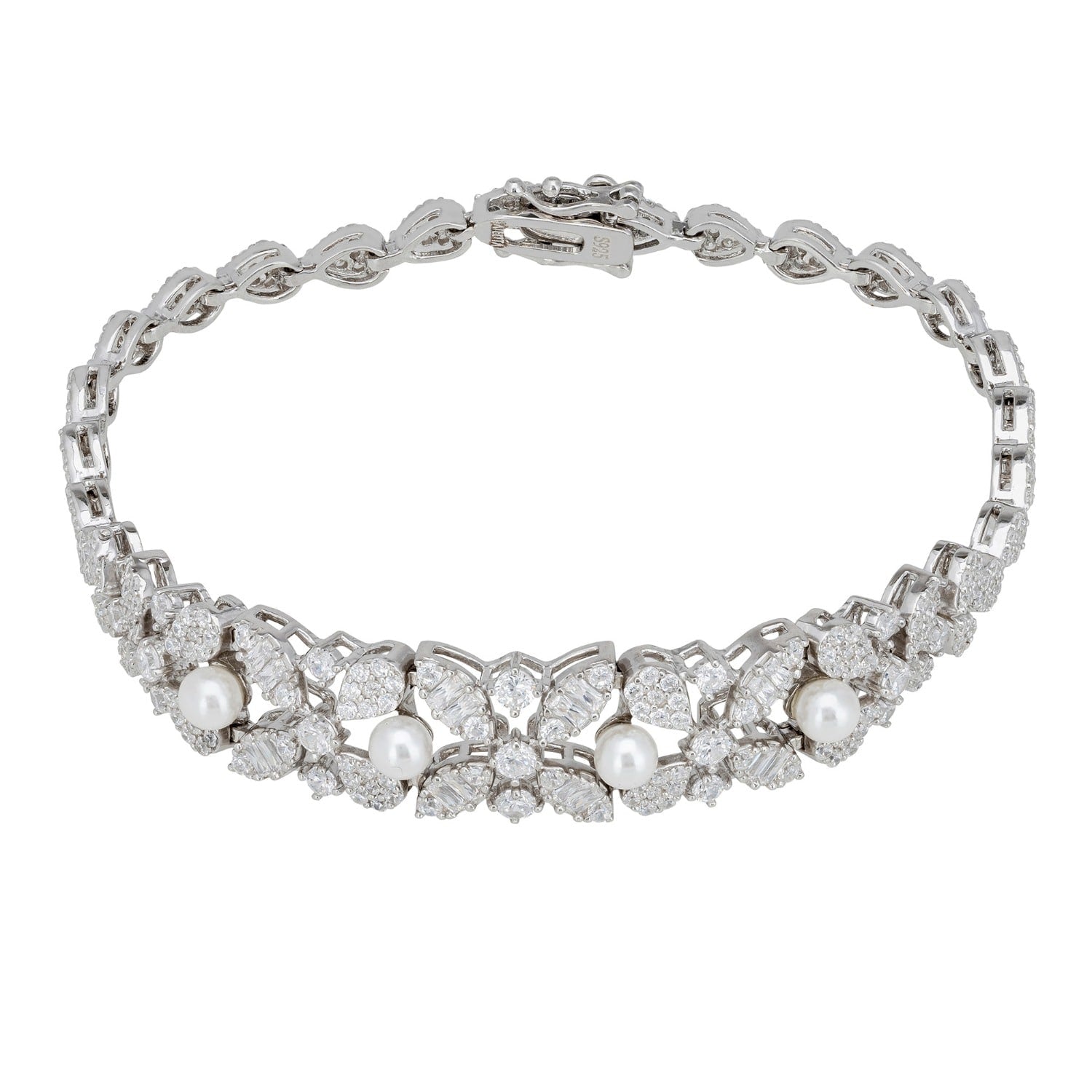 Marchioness Tennis Bracelet Pearl Silver