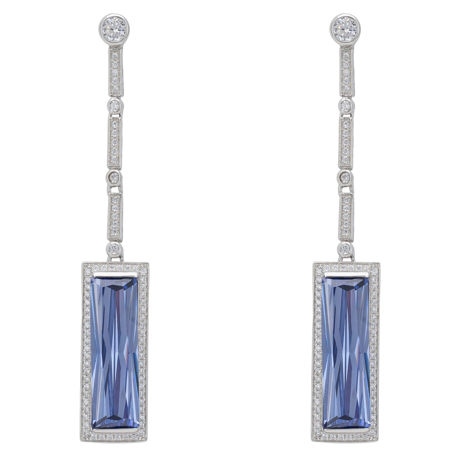 Margaux Tanzanite Drop Earrings Silver