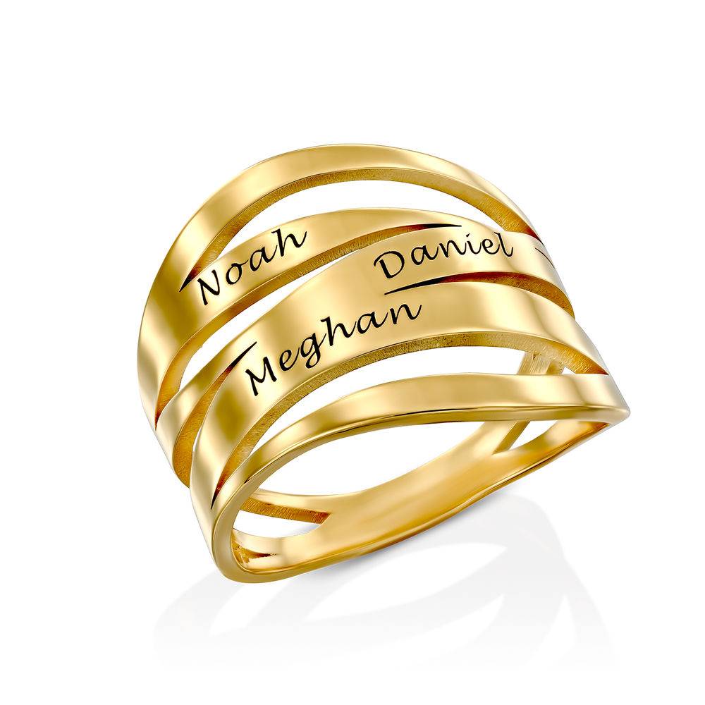 Margeaux Custom Ring in Gold Vermeil - Grandma Ring - Personalized Ring with Names for Grandma - Custom Gift for Wife