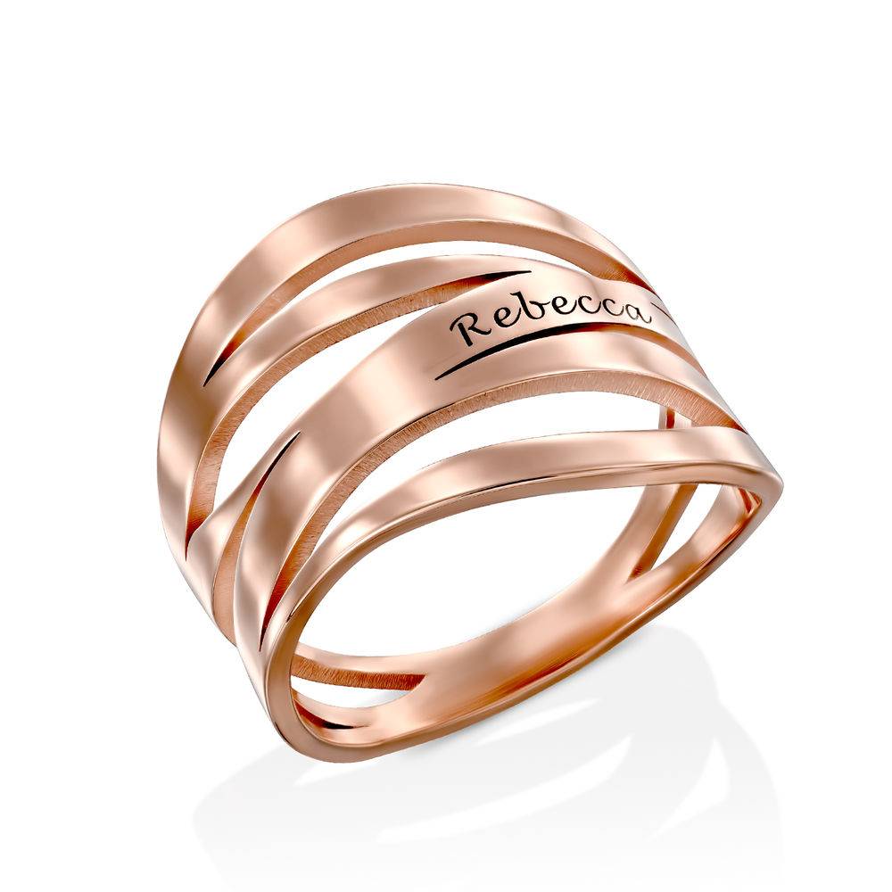 Margeaux Custom Ring in Rose Gold Plating - Name Ring for Mom - Ring with Names for Grandma - Gift for Mom - Name Jewelry