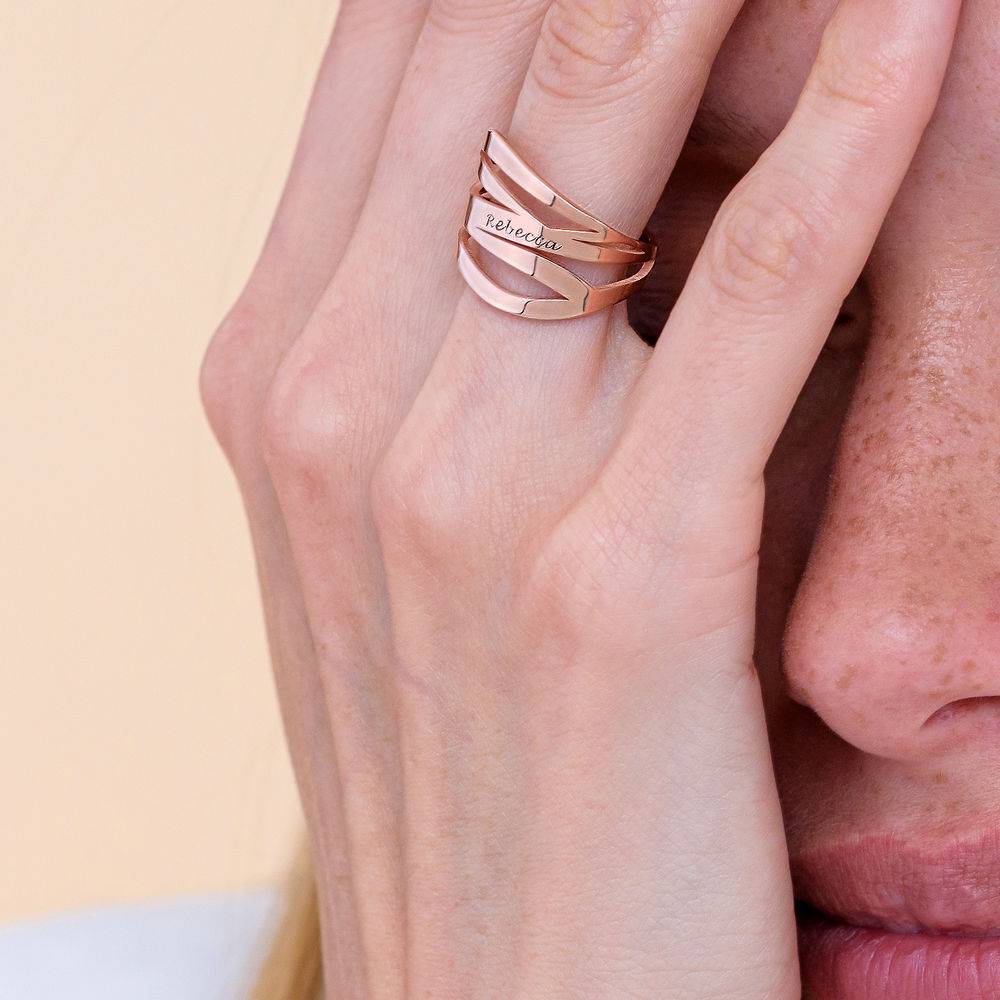 Margeaux Custom Ring in Rose Gold Plating - Name Ring for Mom - Ring with Names for Grandma - Gift for Mom - Name Jewelry