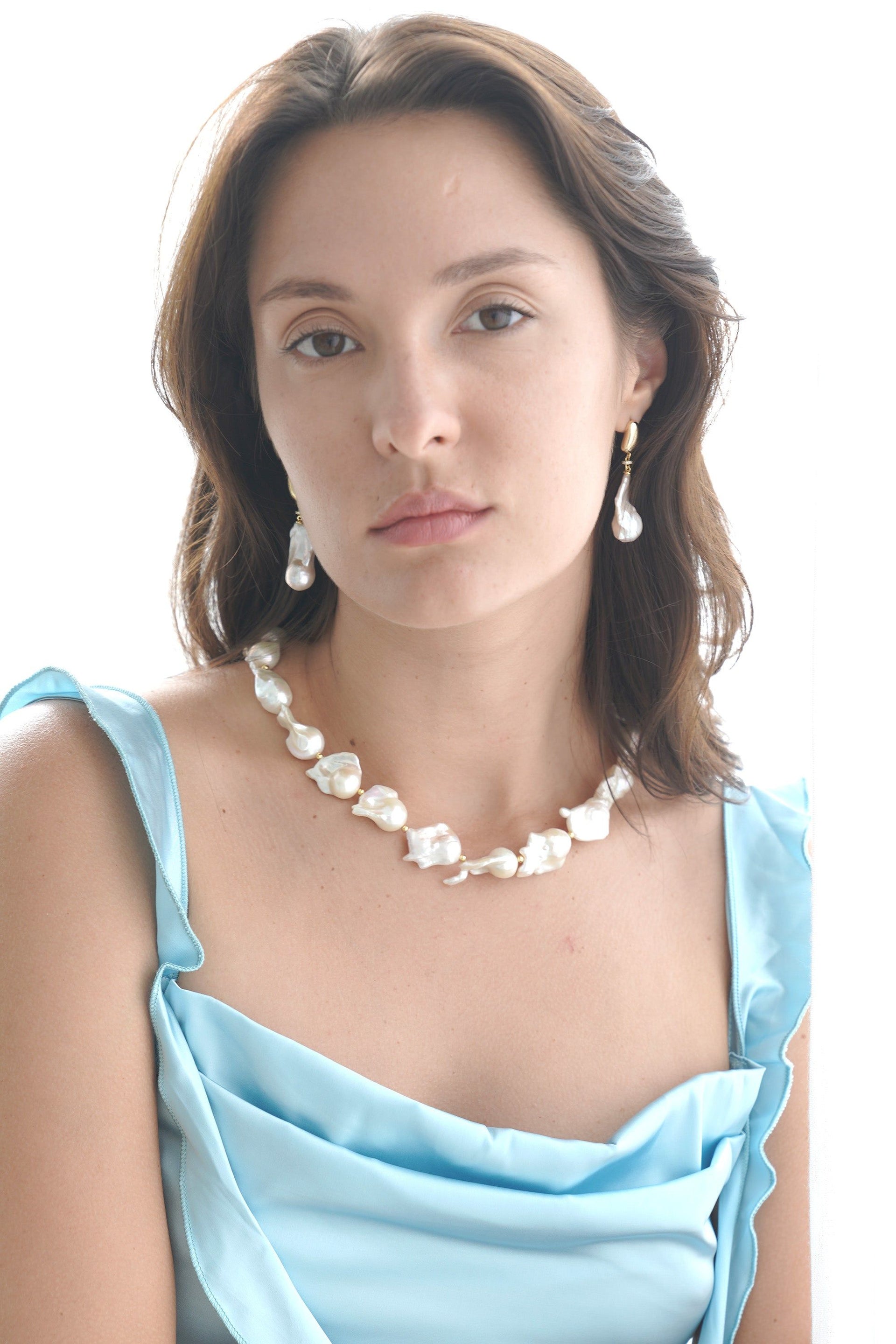 Marina Large Baroque Pearl Statement Choker Necklace