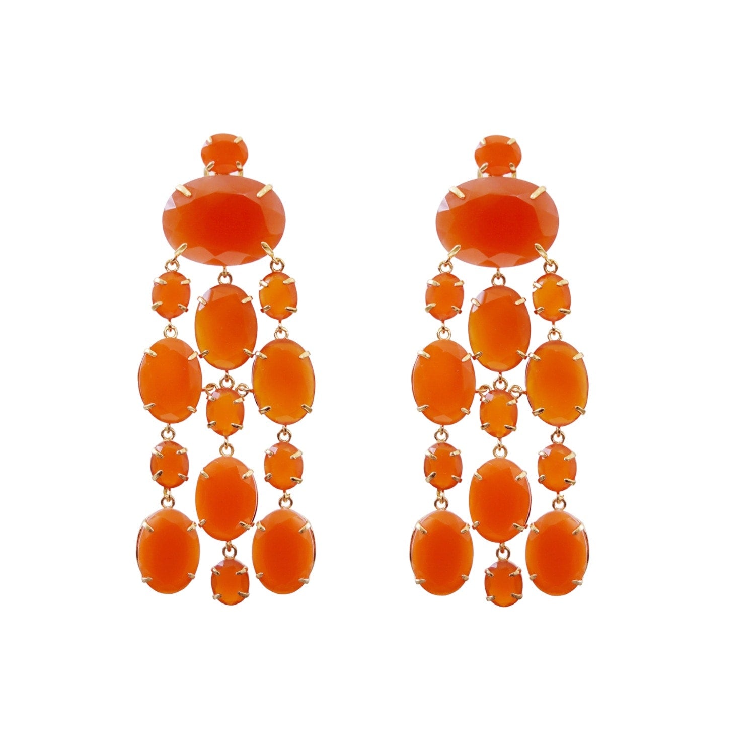 Marysol Earrings Carnelian Clip On
