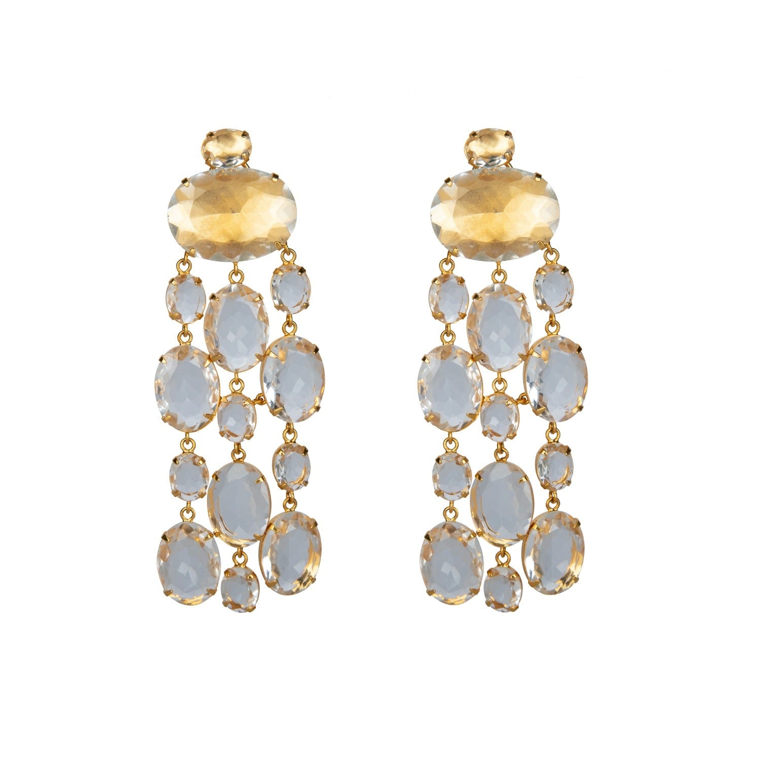 Marysol Earrings Clear Quartz Pierced