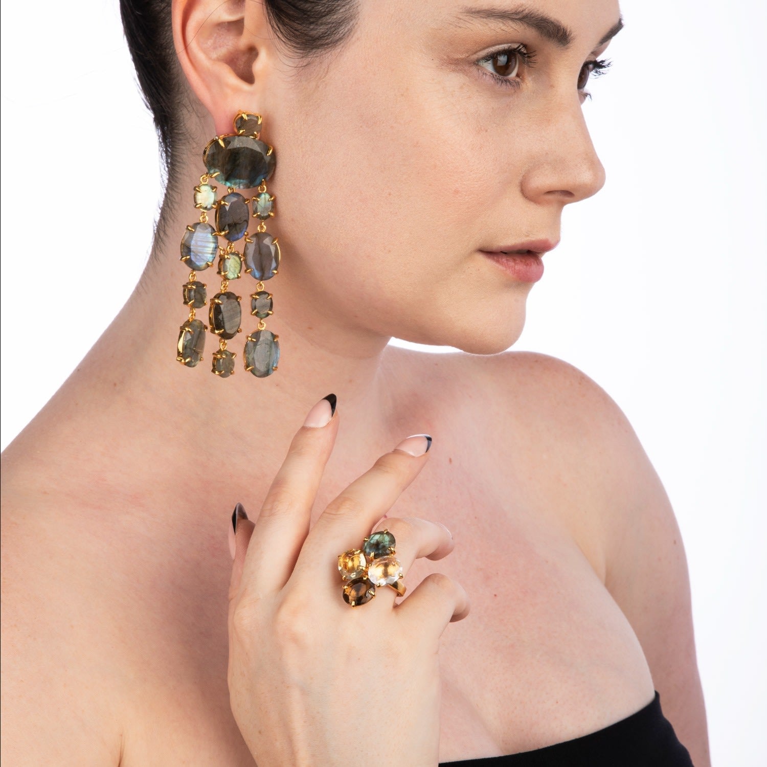 Marysol Earrings Labradorite Pierced