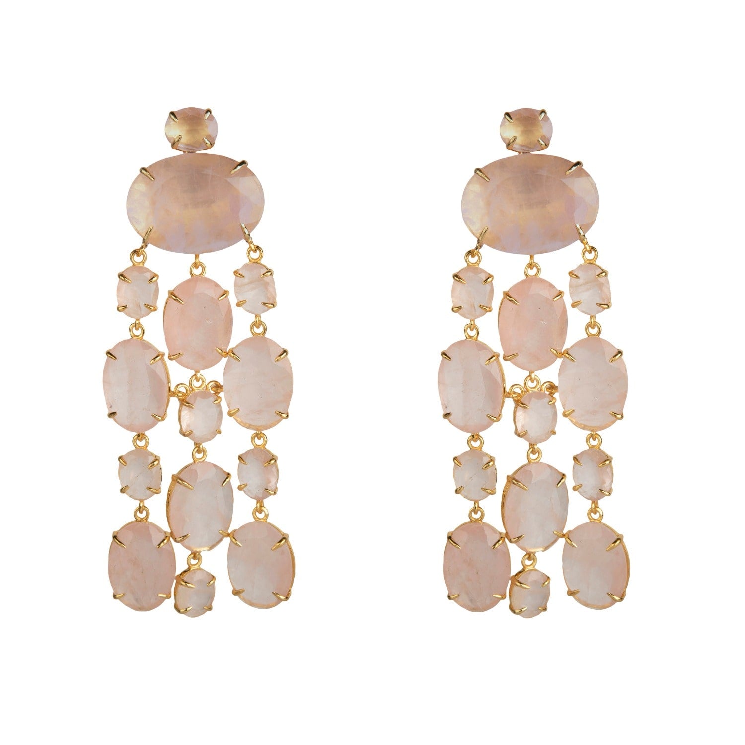 Marysol Earrings Rose Quartz Pierced
