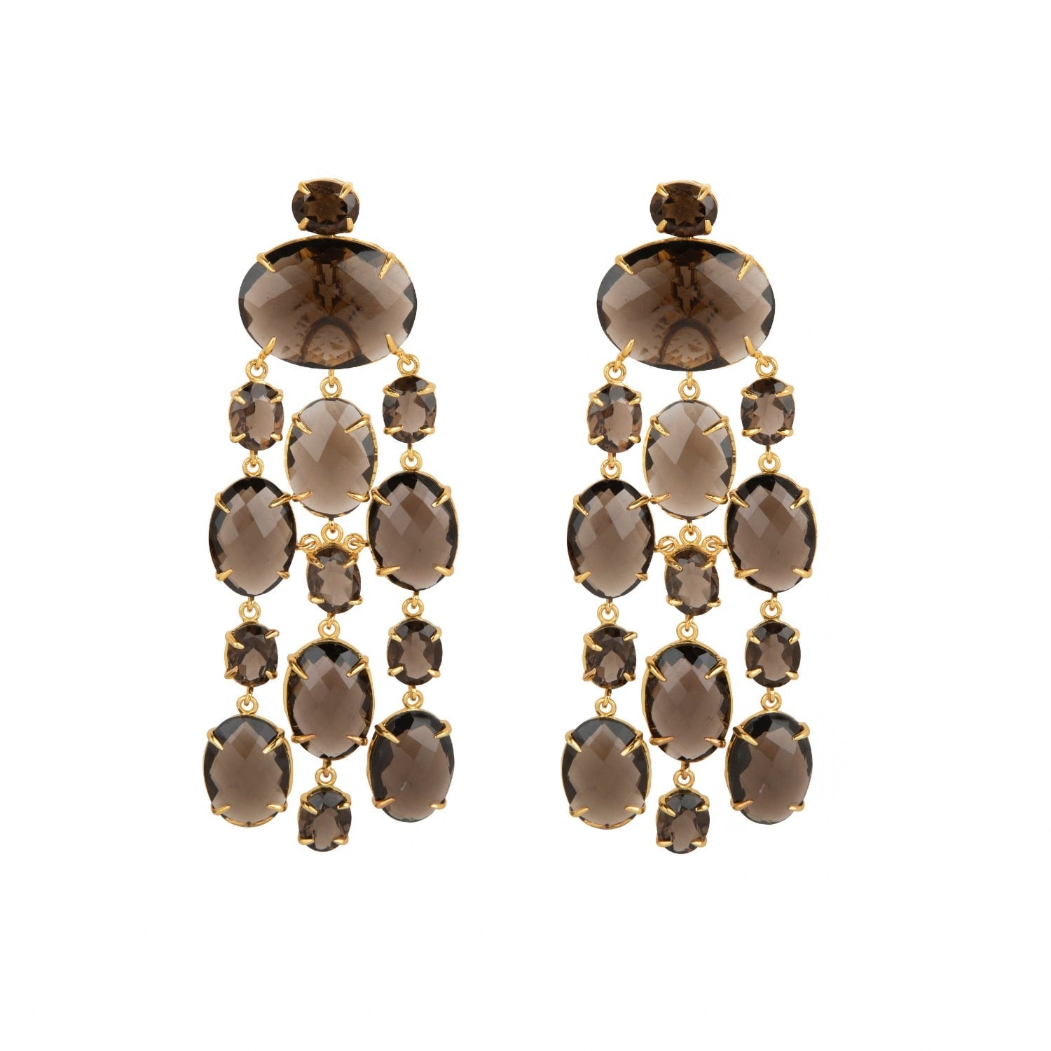 Marysol Earrings Smoky Quartz Pierced
