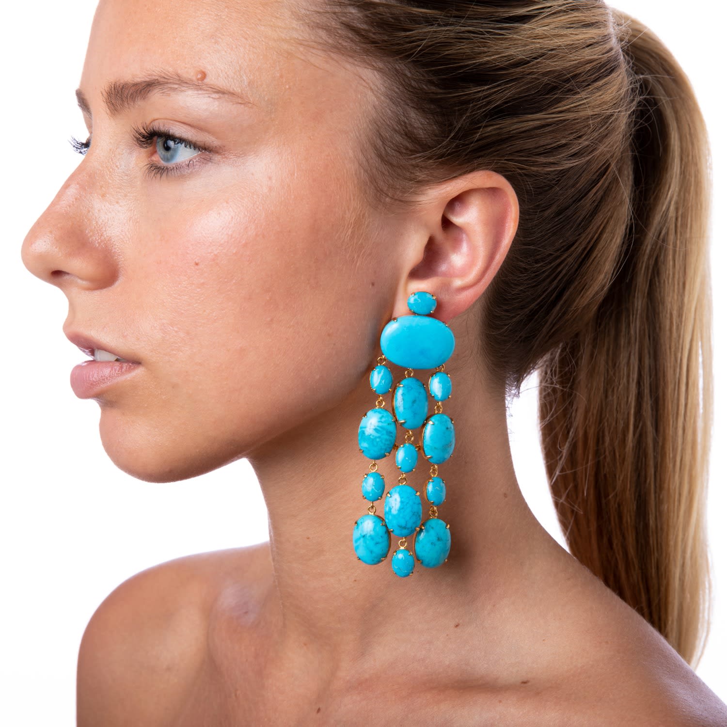 Marysol Earrings Turquoise Clip On
