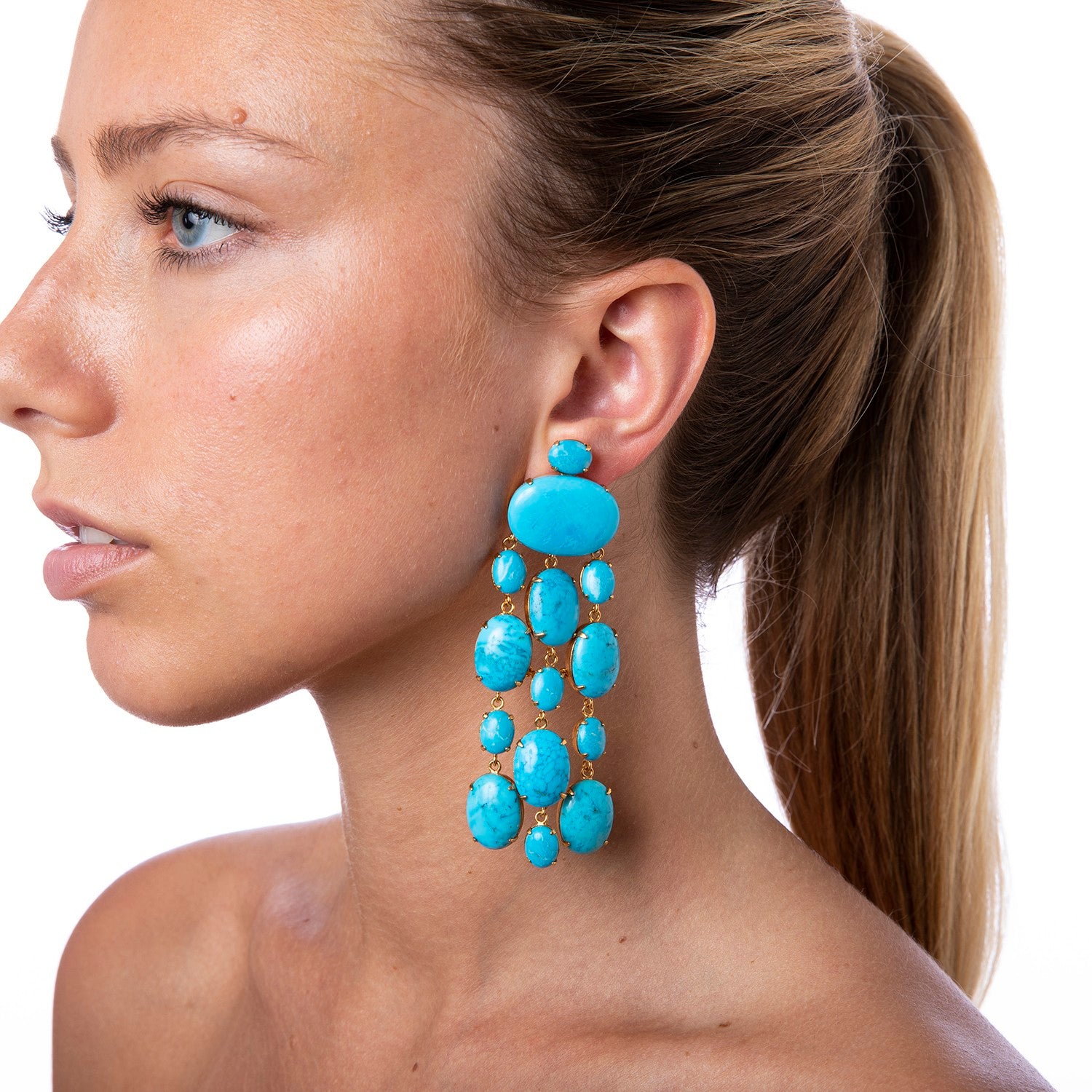 Marysol Earrings Turquoise Pierced