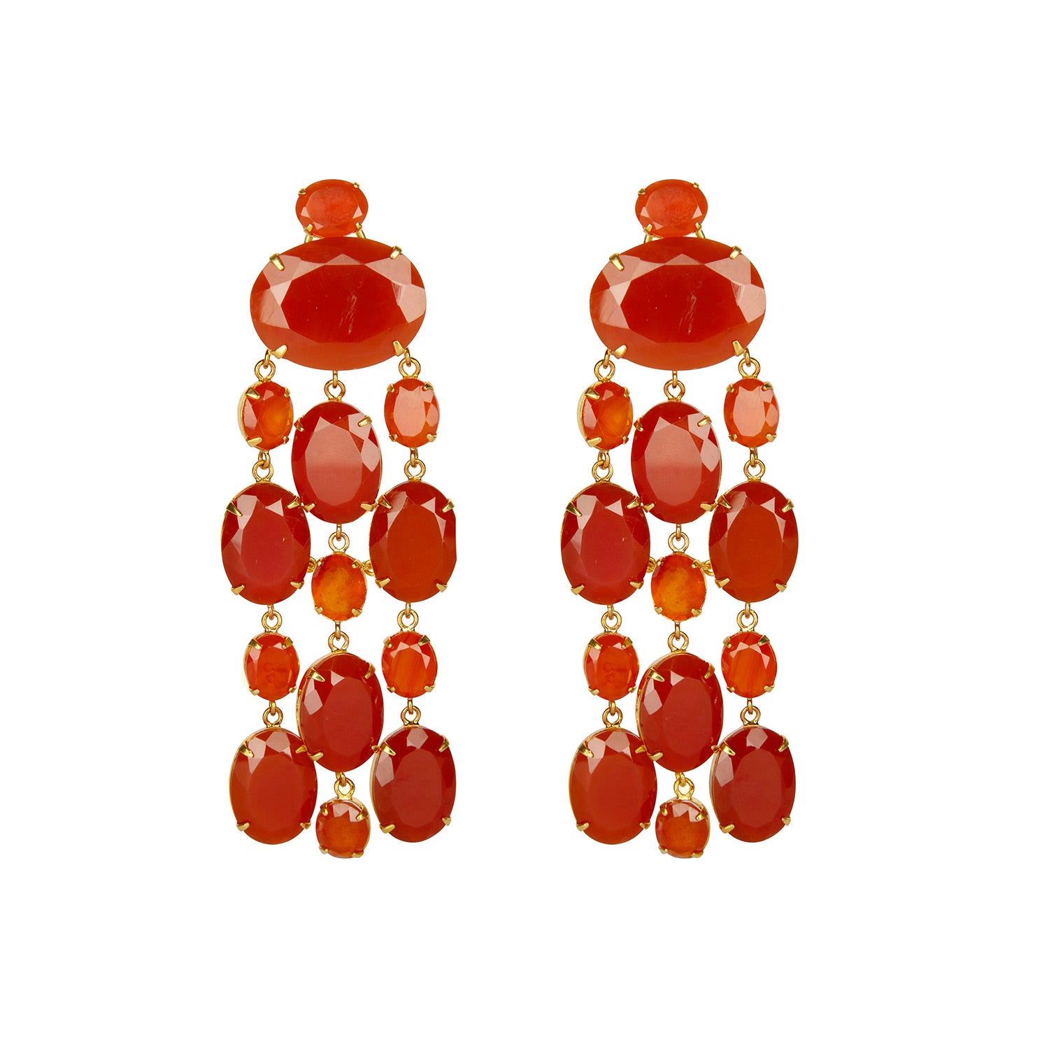 Marysol Earrings Carnelian Pierced