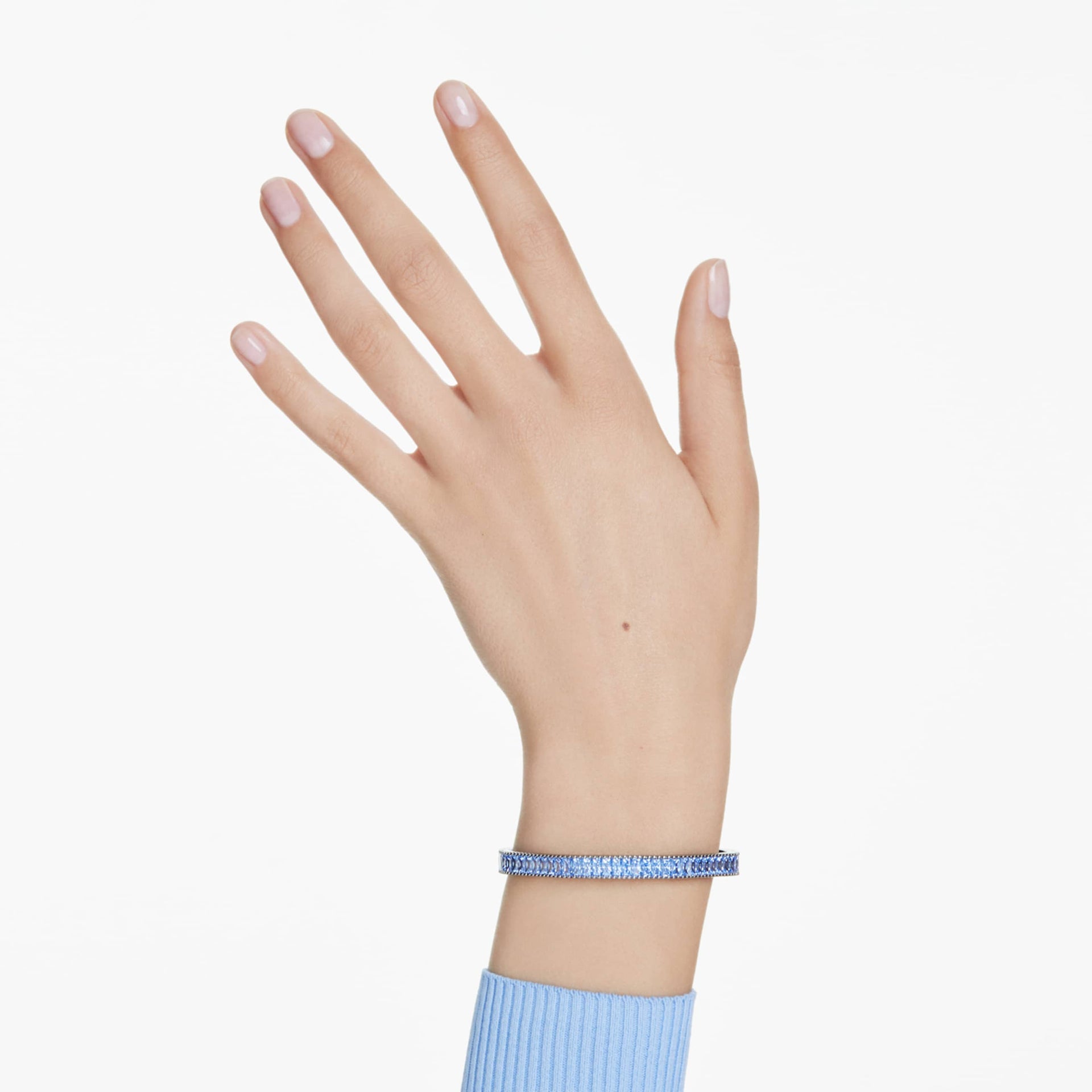 MATRIX BANGLE BAGUETTE CUT OCTAGON SHAPE BLUE RUTHENIUM PLATED