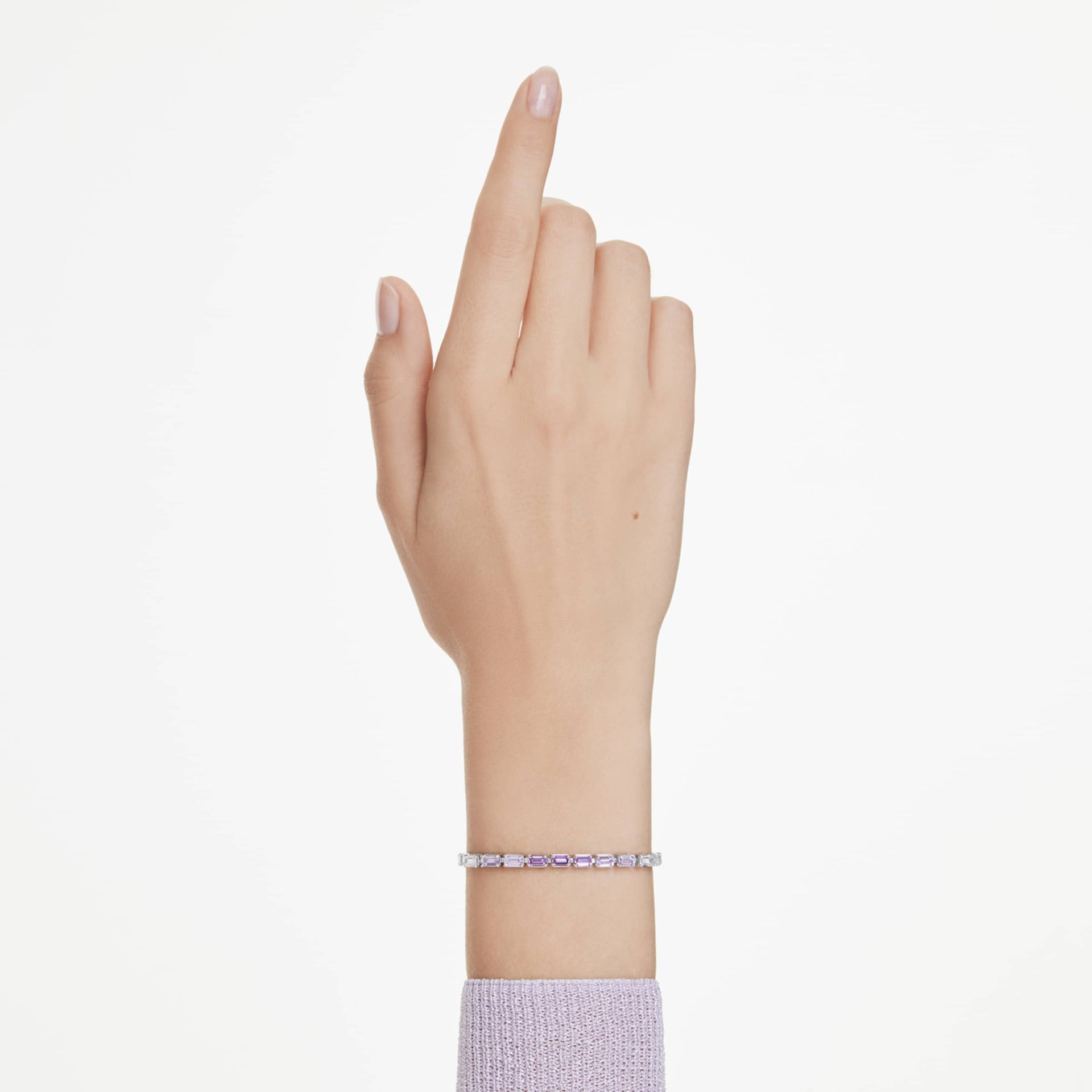 MATRIX BRACELET BAGUETTE CUT PURPLE RHODIUM PLATED