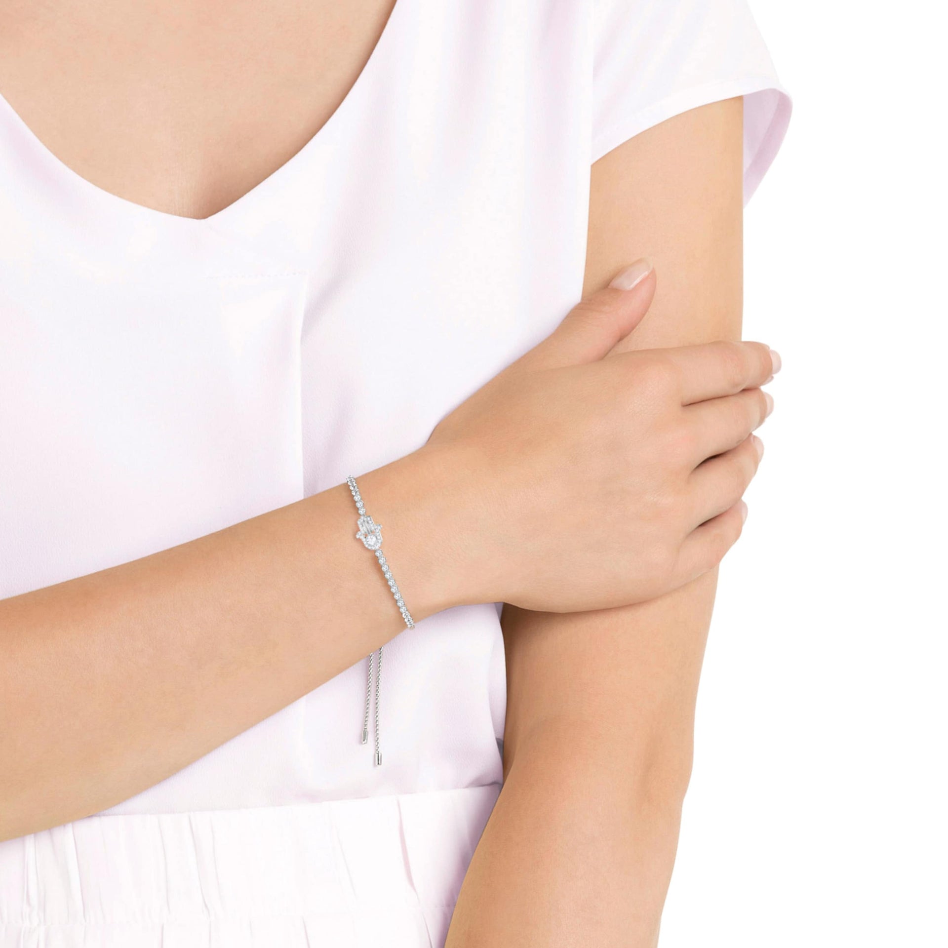 MATRIX BRACELET HAND WHITE RHODIUM PLATED