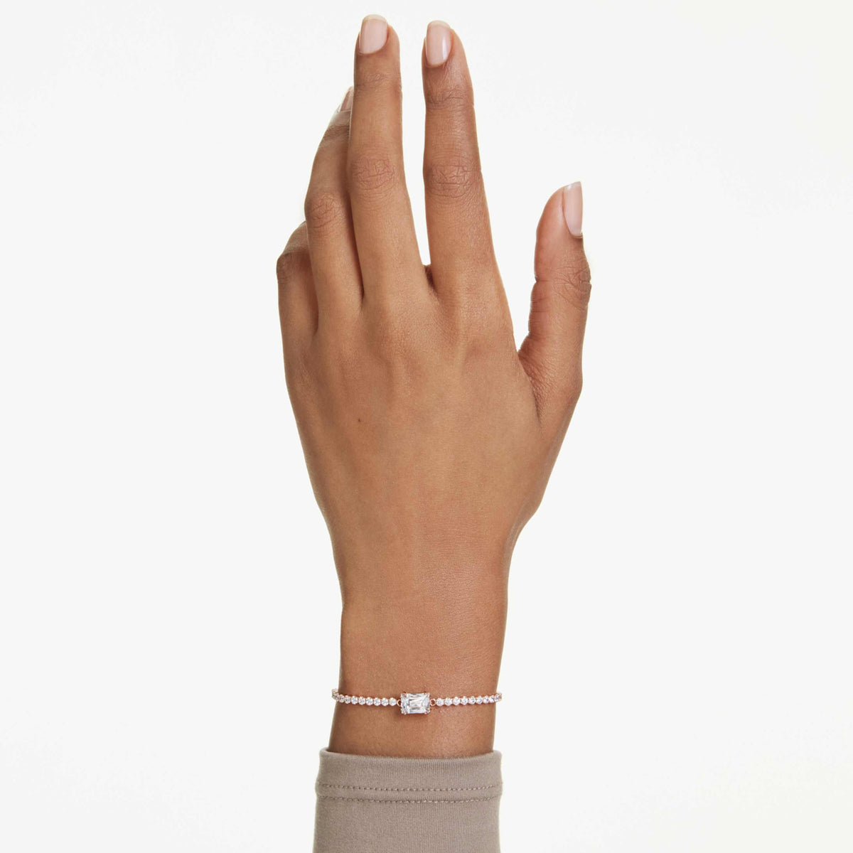 MATRIX BRACELET MIXED CUTS WHITE ROSE GOLD TONE PLATED
